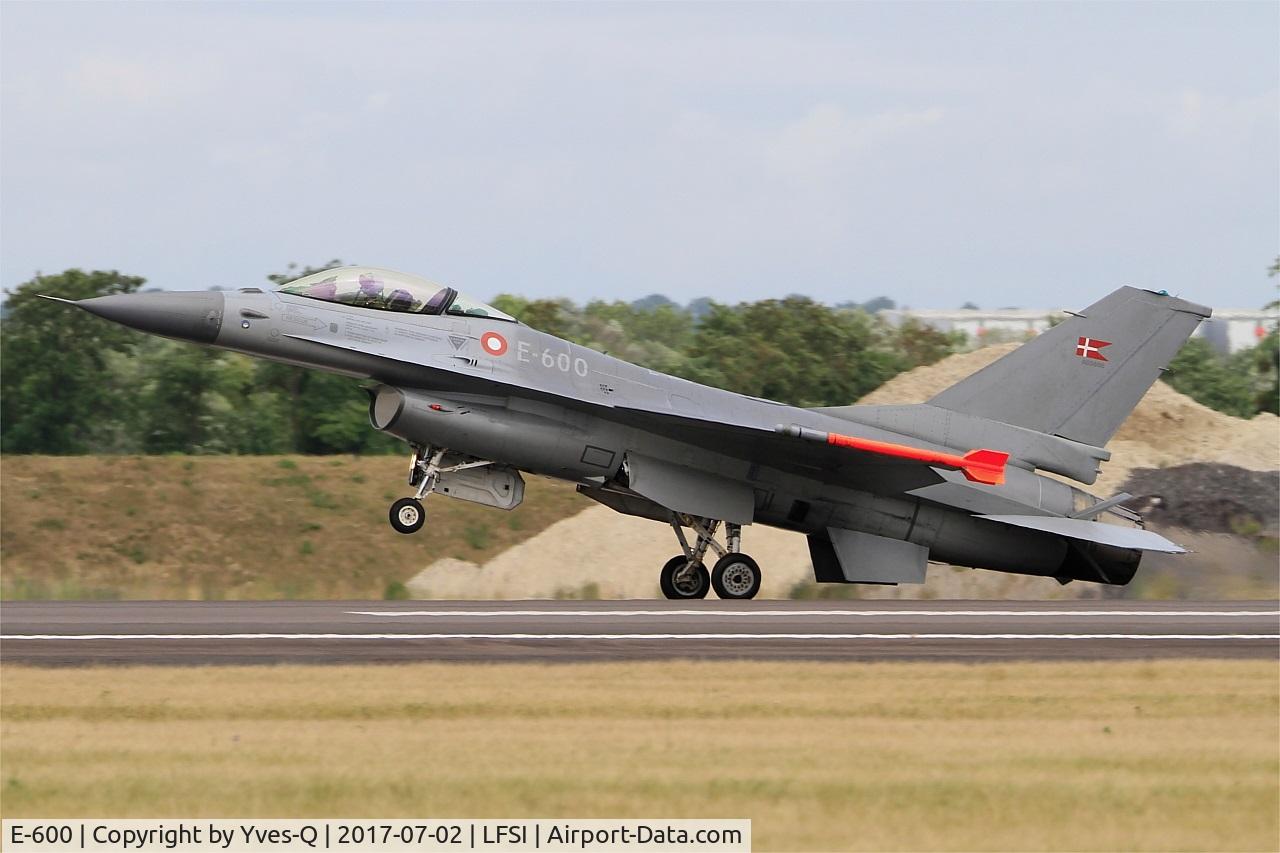 E-600, 1980 SABCA F-16AM Fighting Falcon C/N 6F-35, Royal Danish Air Force SABCA F-16AM Fighting Falcon, Landing rwy 29, St Dizier-Robinson Air Base 113 (LFSI) Open day 2017