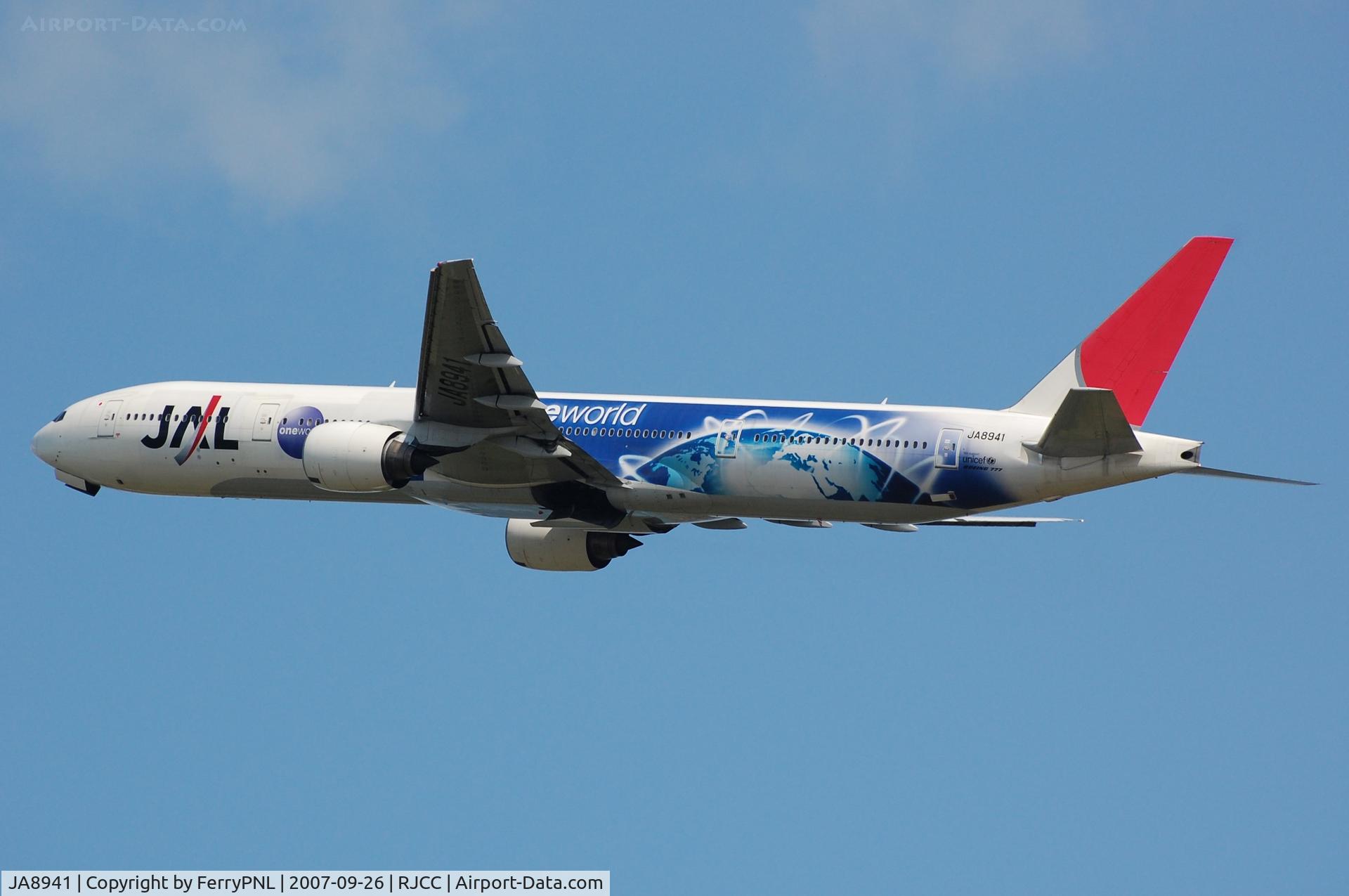 JA8941, 1998 Boeing 777-346 C/N 28393, JAL B773 take-off from CTS