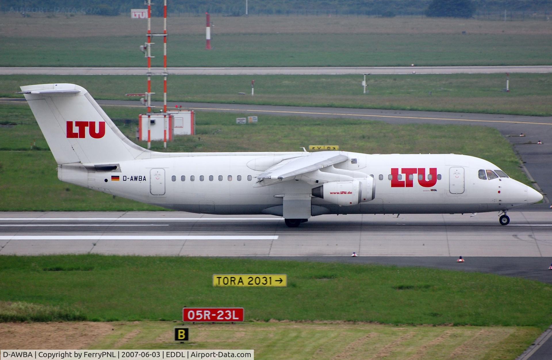 D-AWBA, 1989 British Aerospace BAe.146-300 C/N E3134, WDL operating its BAe146 for LTU