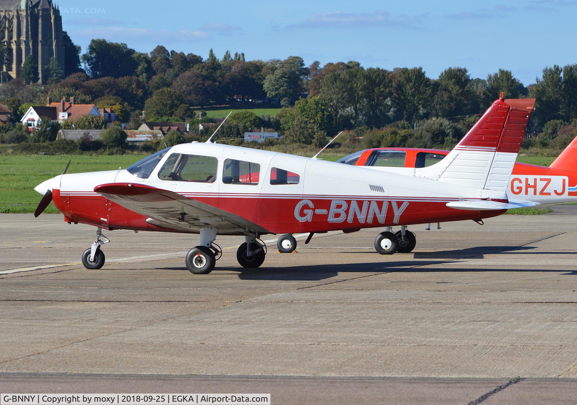 G-BNNY, 1980 Piper PA-28-161 Cherokee Warrior II C/N 28-8016084, Piper PA-28-161 Cherokee Warrior II at Shoreham. Ex N8092M