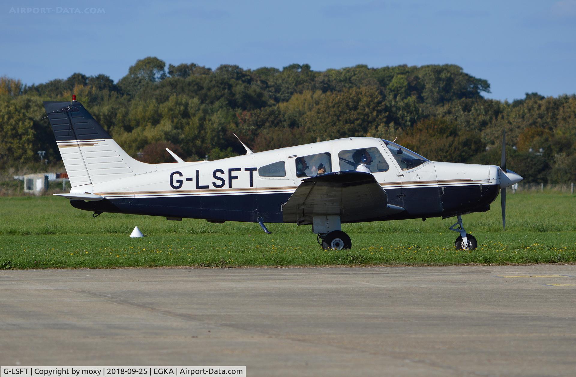 G-LSFT, 1985 Piper PA-28-161 Cherokee Warrior II C/N 28-8516008, Piper PA-28-161 Cherokee Warrior II at Shoreham.