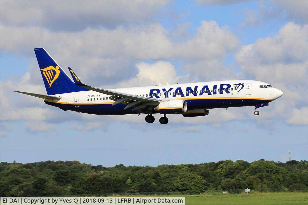 EI-DAI, 2003 Boeing 737-8AS C/N 33547, Boeing 737-8AS, On final rwy 07R, Brest-Bretagne airport (LFRB-BES)