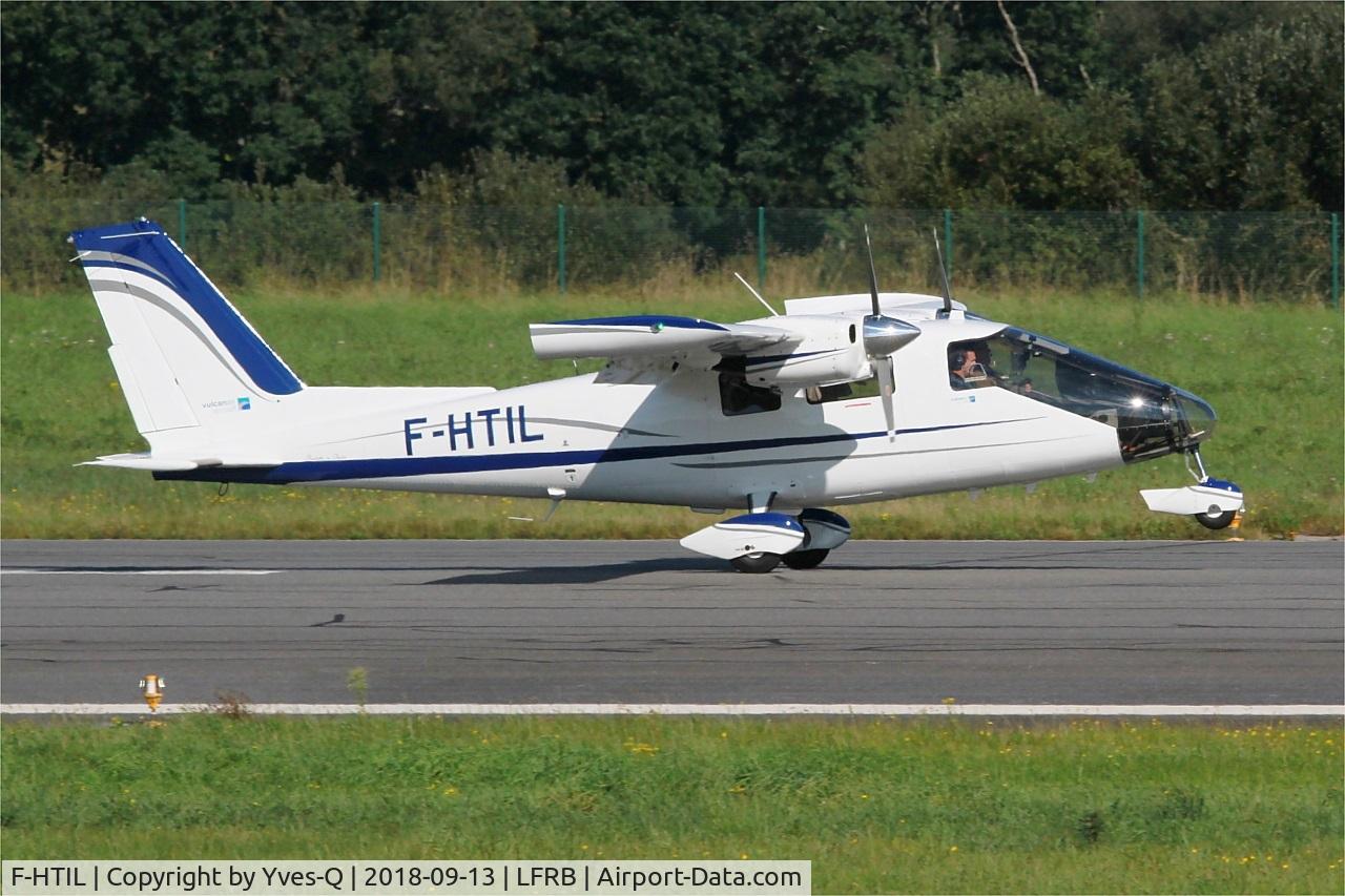 F-HTIL, 2018 Vulcanair P.68 Observer 2 C/N 507-49/OB2, Vulcanair P.68 Observer 2, Landing rwy 07R, Brest-Bretagne airport (LFRB-BES)