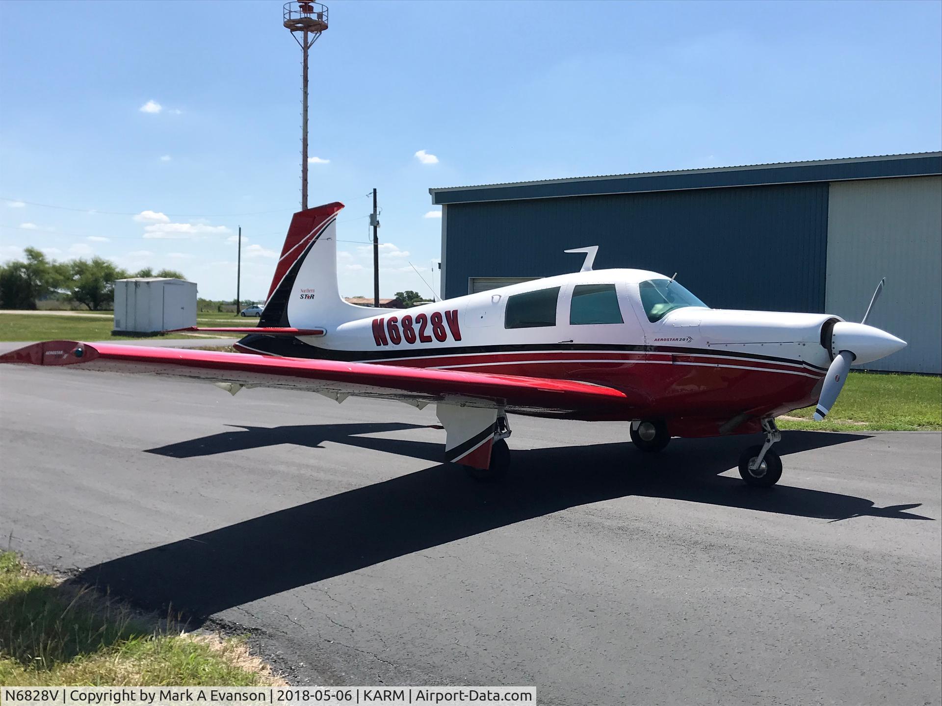N6828V, 1971 Aerostar M-20E Aerostar 201 C/N 21-0009, Great airplane to own, very nice to fly.  It's a great conversation starter!  This one has about 2200 TTAF, a fresh overhauled IO-360 and a new propeller as of 2018.  Flies about 155 knots at higher cruising altitudes on less than ten gallons per hour.