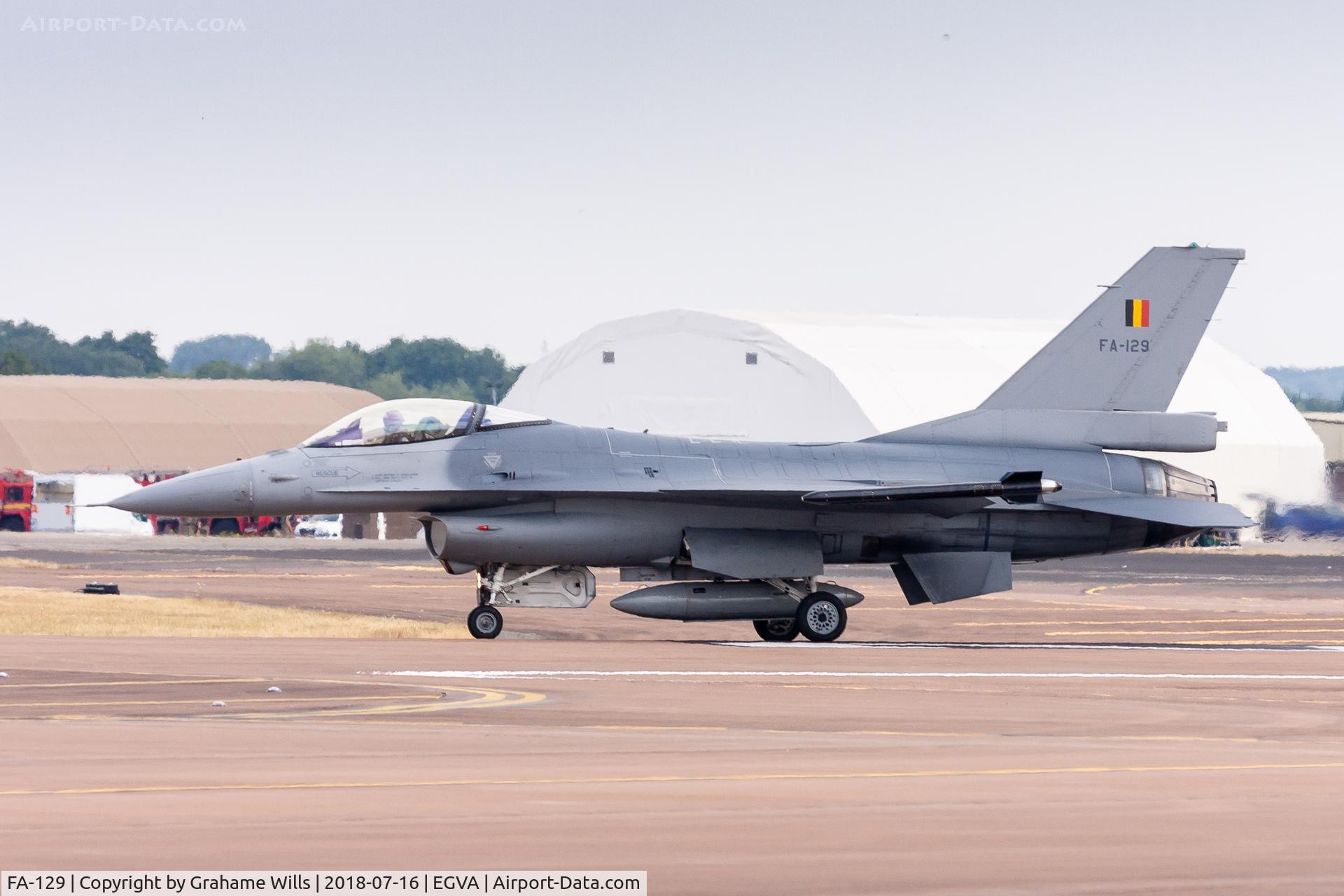 FA-129, 1990 SABCA F-16AM Fighting Falcon C/N 6H-129, General Dynamics F-16AM FA129 2 Wing Belgian AF, Fairford 16/7/18