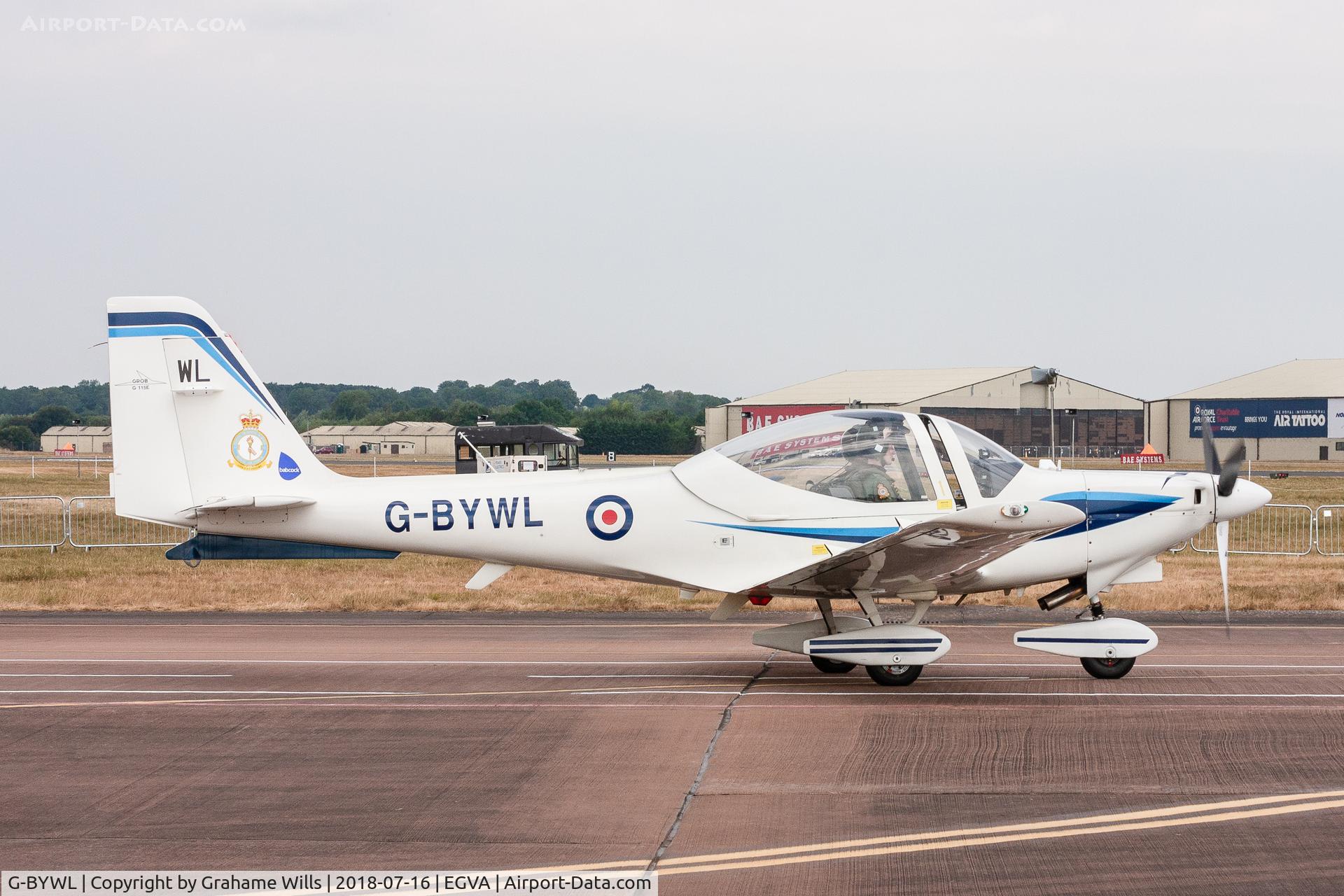 G-BYWL, 2000 Grob G-115E Tutor T1 C/N 82147/E, Grob Tutor T1 G-BYWL Bristol UAS, RAF, Fairford 16/7/18
