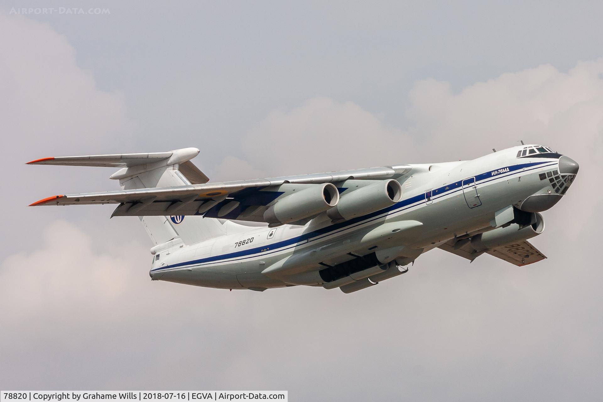 78820, 1989 Ilyushin Il-76MD C/N 0093496907, Ilyushin IL-76MD 78820 25 Transport Aviation Brigade Ukrainian AF, Fairford 16/7/18