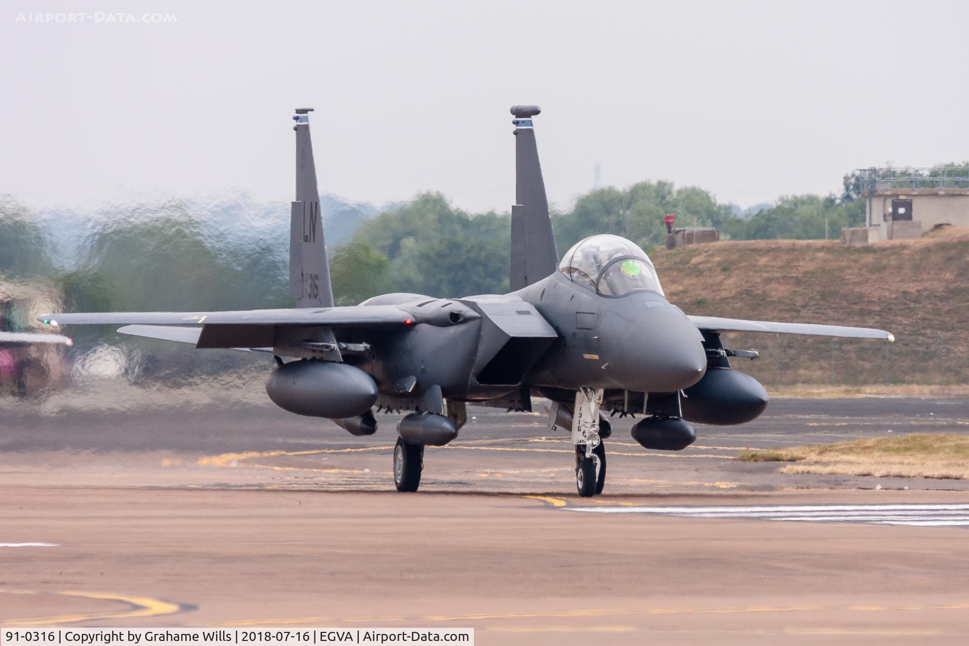 91-0316, 1991 McDonnell Douglas F-15E Strike Eagle C/N 1223/E181, McDonnell Douglas F-15E 91-0316/LN 492 FS 48 FW USAF, Fairford 16/7/18