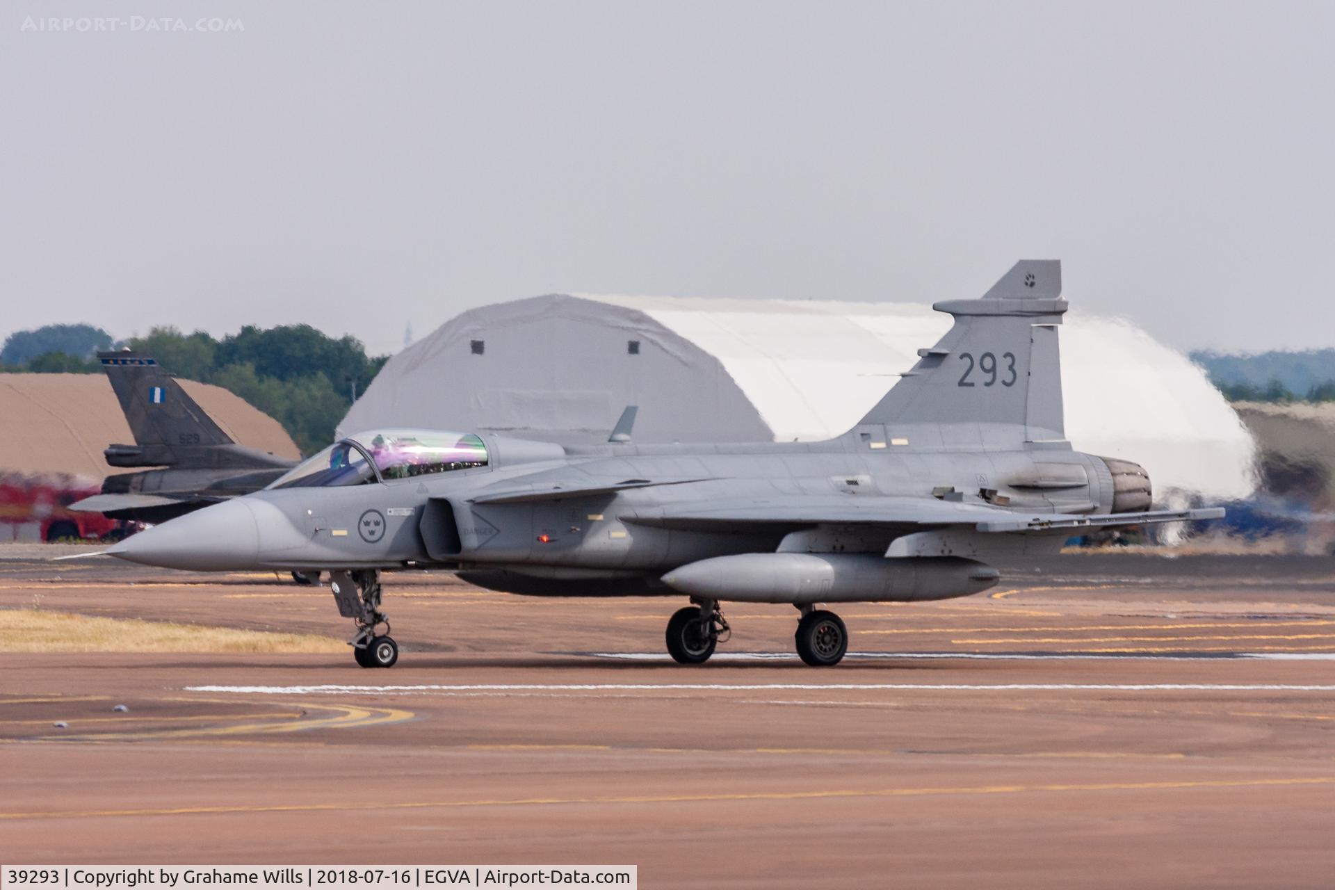 39293, Saab JAS 39C Gripen C/N 39293, Saab JAS-39C 39293/293 F7 Swedish AF, Fairford 16/7/18