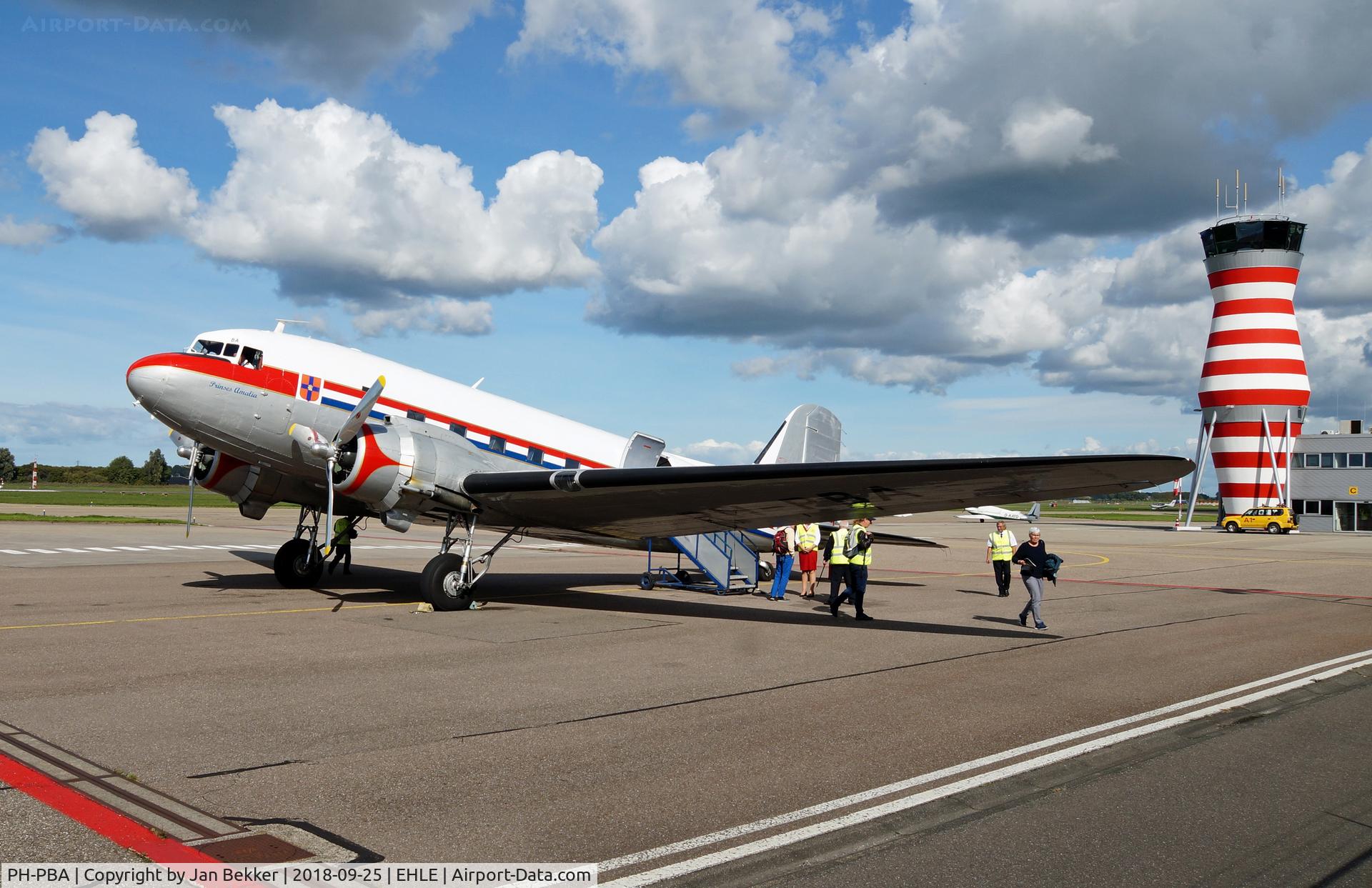 PH-PBA, 1943 Douglas DC-3C-S1C3G (C-47A-75-DL) C/N 19434, Lelystad Airport. A Dakota (PH-PBA) just arrived