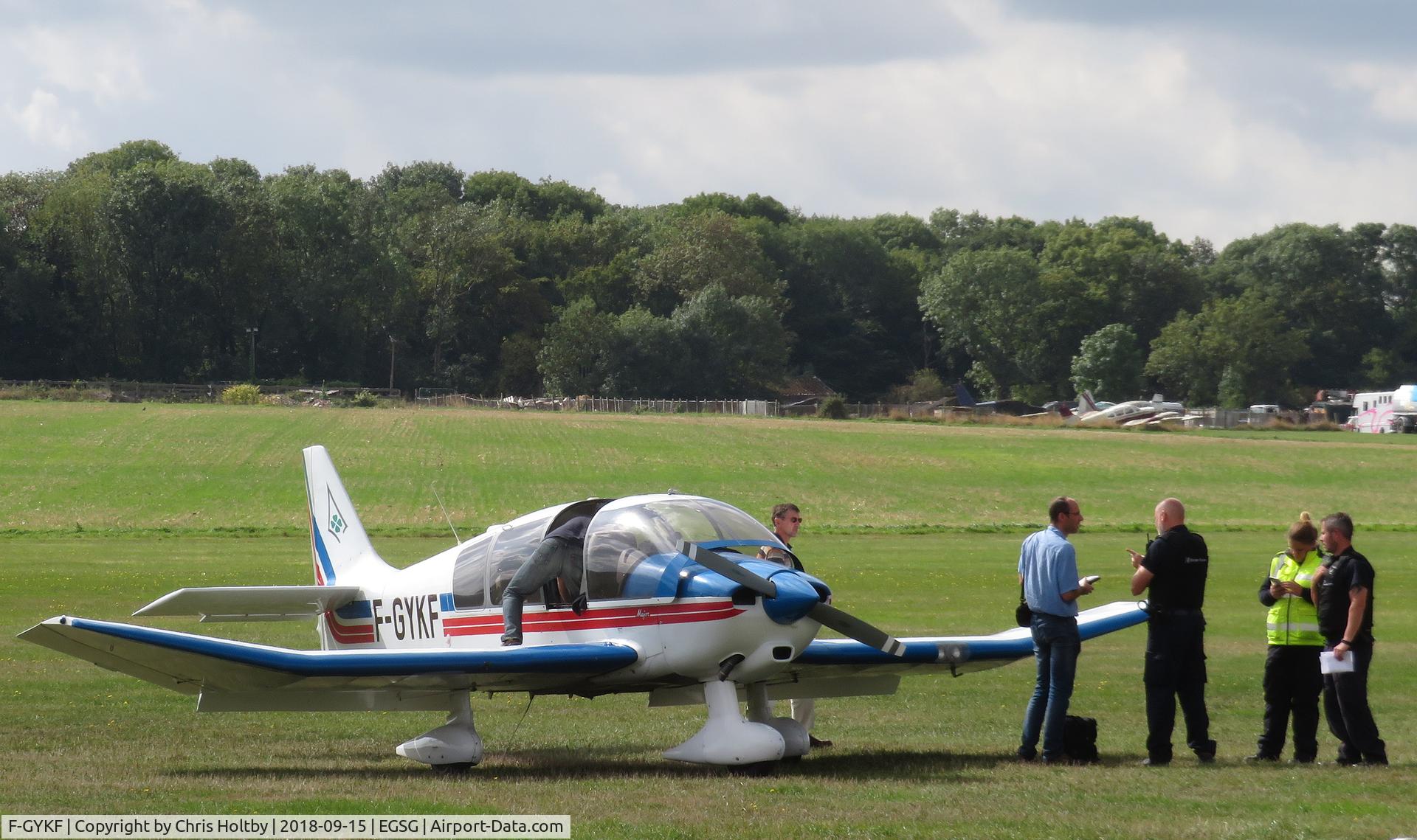 F-GYKF, Robin DR-400-160 Chevalier C/N 2517, Visiting Stapleford Tawney to a reception by UK Border Force