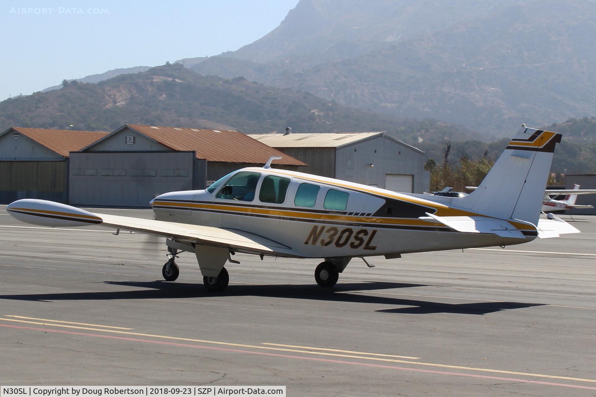 N30SL, 1972 Beech A36 Bonanza 36 C/N E-338, 1972 Beech A36 BONANZA, Continental IO-520 285 Hp, taxi to Rwy 22
