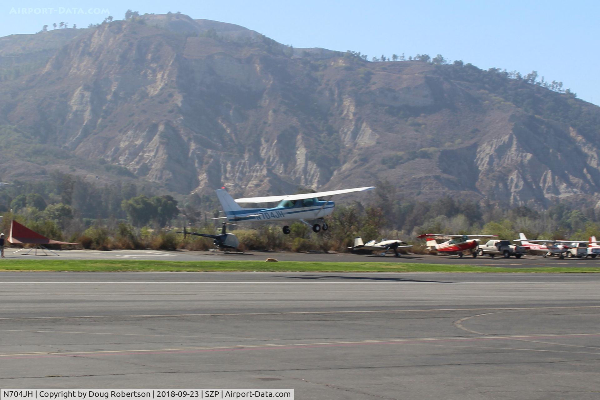 N704JH, 1976 Cessna 150M C/N 15078644, 1976 Cessna 150M, Continental O-200 100 Hp, takeoff climb Rwy 22