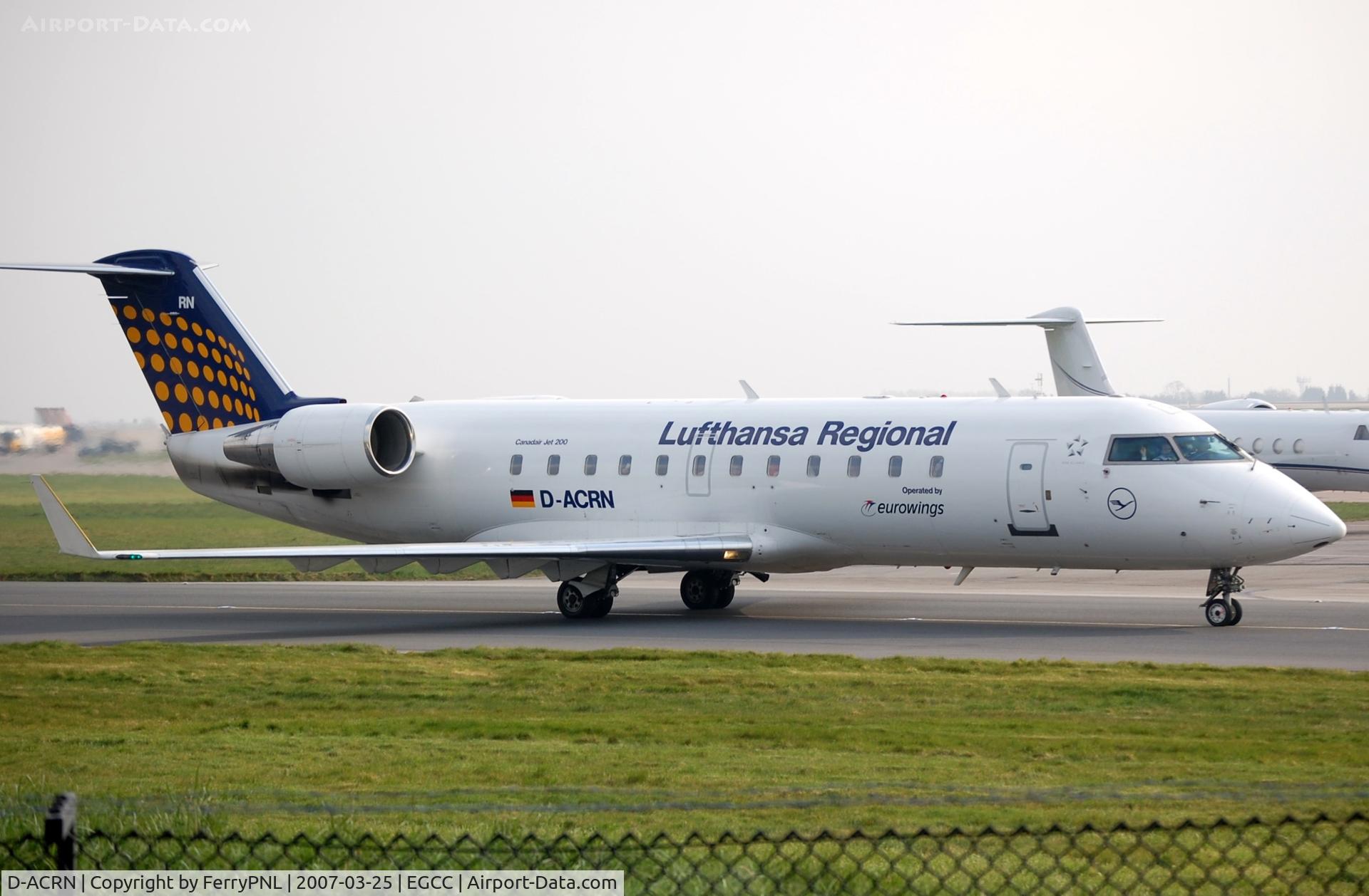 D-ACRN, 2001 Canadair CRJ-200LR (CL-600-2B19) C/N 7486, LH Regional departing MAN