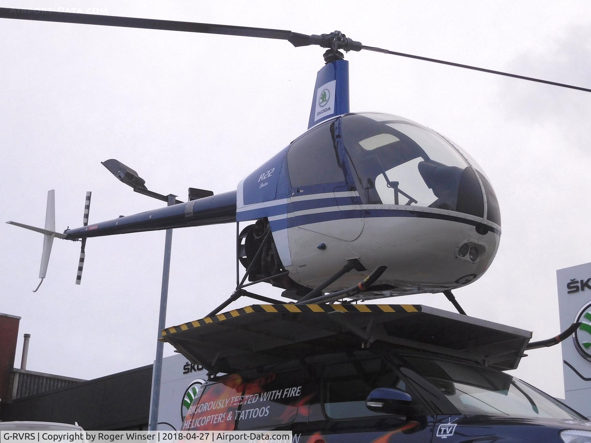G-RVRS, 1990 Robinson R22 Beta C/N 1478, Off airport, Gorseinon, Swansea, Wales.