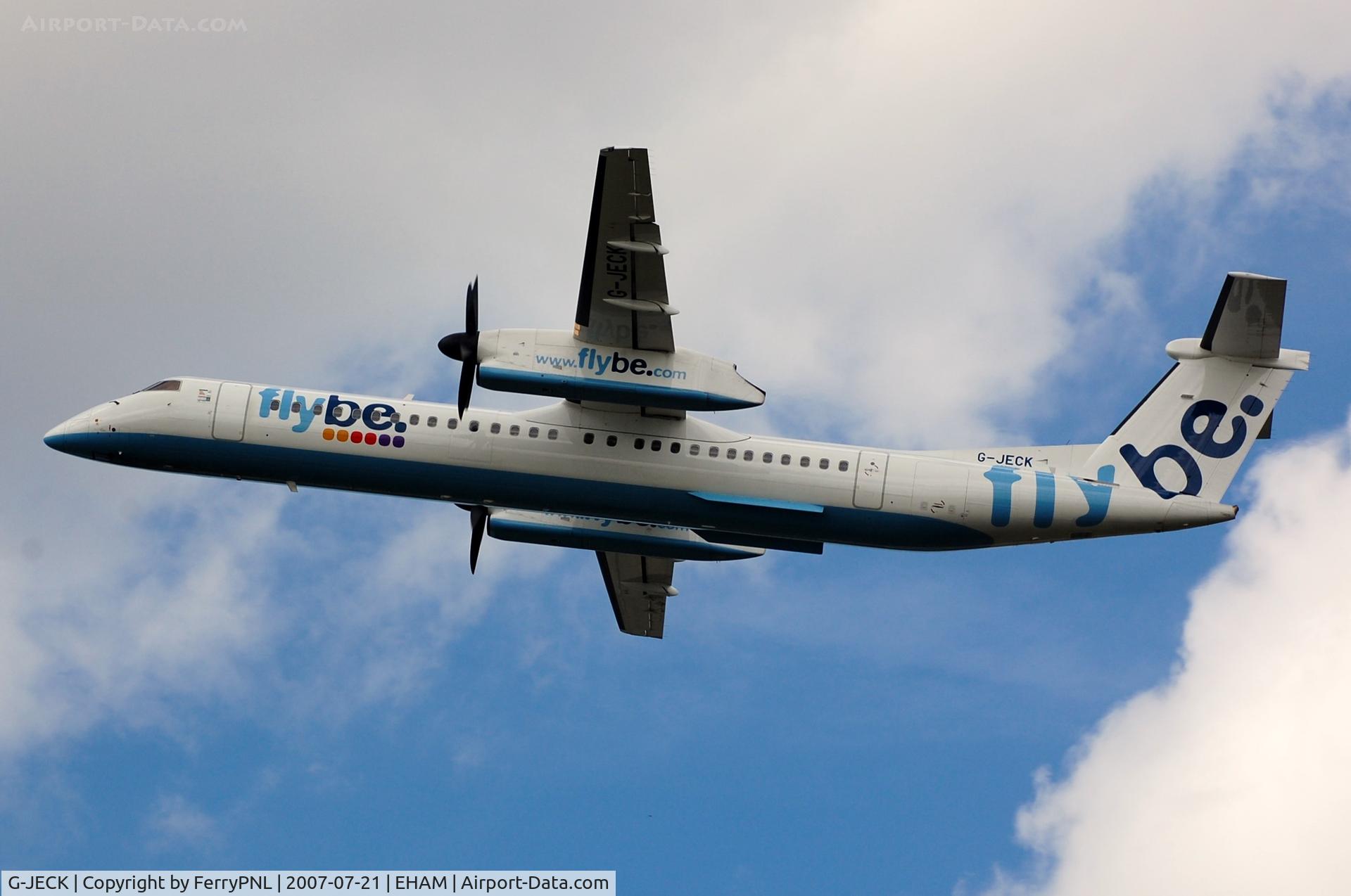 G-JECK, 2005 De Havilland Canada DHC-8-402Q Dash 8 C/N 4113, Departure of Flybe Dash from AMS