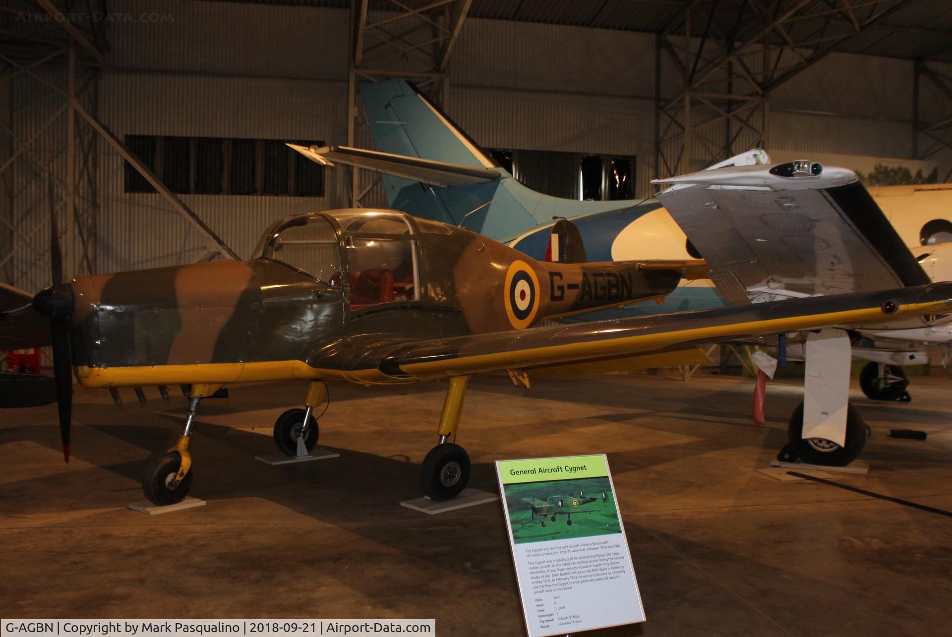G-AGBN, 1941 General Aircraft GAL-42 Cygnet II C/N GAL/42/111, General Aircraft GAL-42 Cygnet II at the National Museum of Flight
