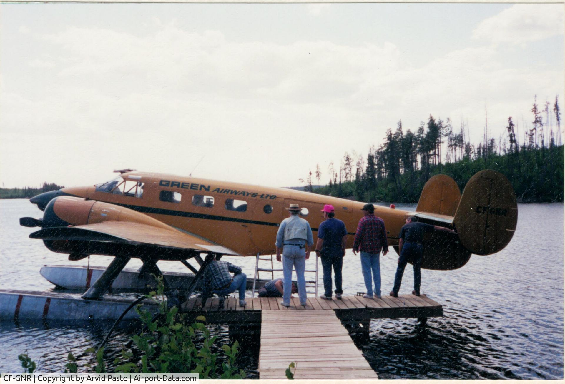 CF-GNR, 1952 Beech Expeditor 3NM C/N CA-191, Green Airways of Red Lake Ontario flew 6 of us out of Cherrington Lake in July 1995 in this plane. I think it is the same one.