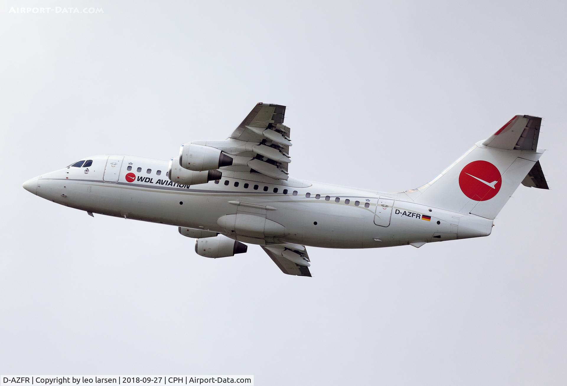 D-AZFR, 1988 British Aerospace BAe.146-200 C/N E2108, Copenhagen 27.9.2018 Flying for SAS.