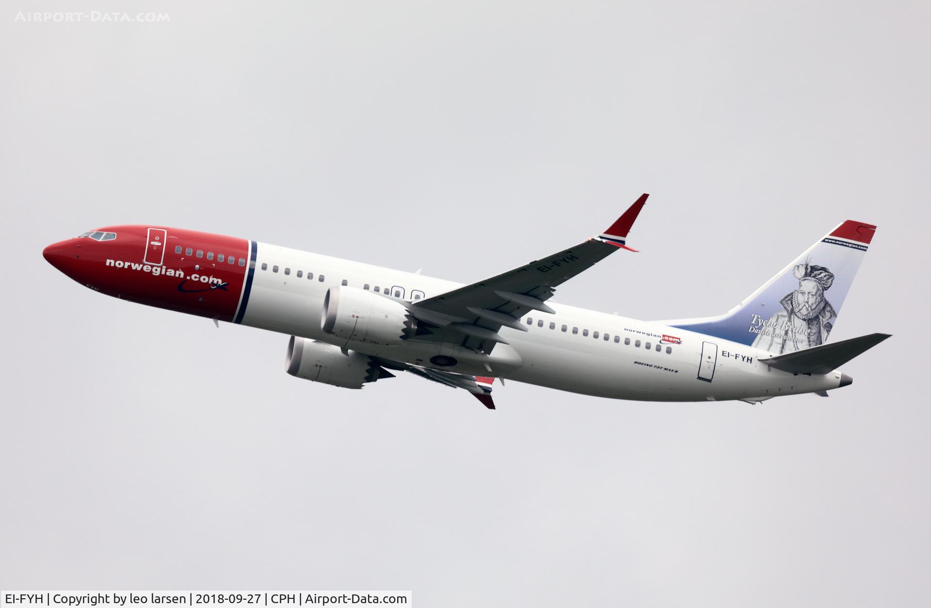 EI-FYH, 2018 Boeing 737-8 MAX C/N 64992, Copenhagen 27.9.2018