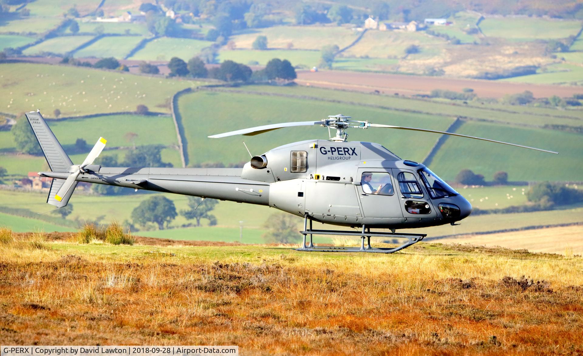 G-PERX, 2017 Airbus Helicopters AS-355NP Ecureuil 2 C/N 5801, Taken on The North Yorkshire Moors, near Danby Beacon.