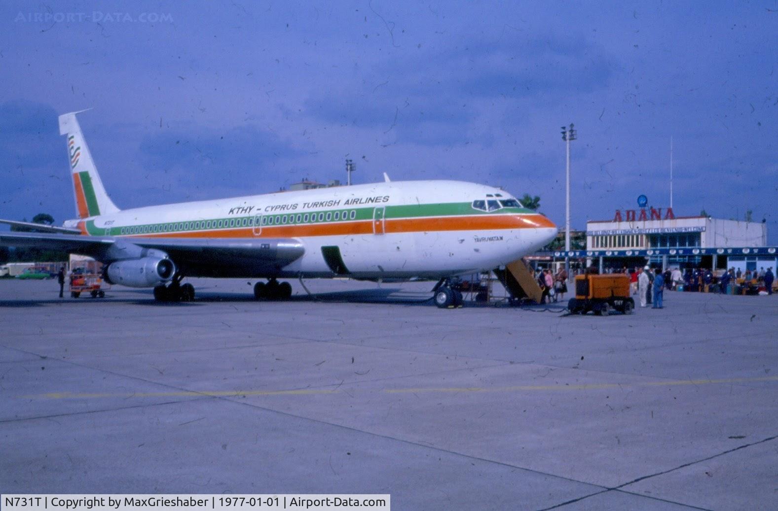 N731T, 1962 Boeing 720-027 C/N 18423, 1977 in Turkey, Cyprus Turkish Airlines