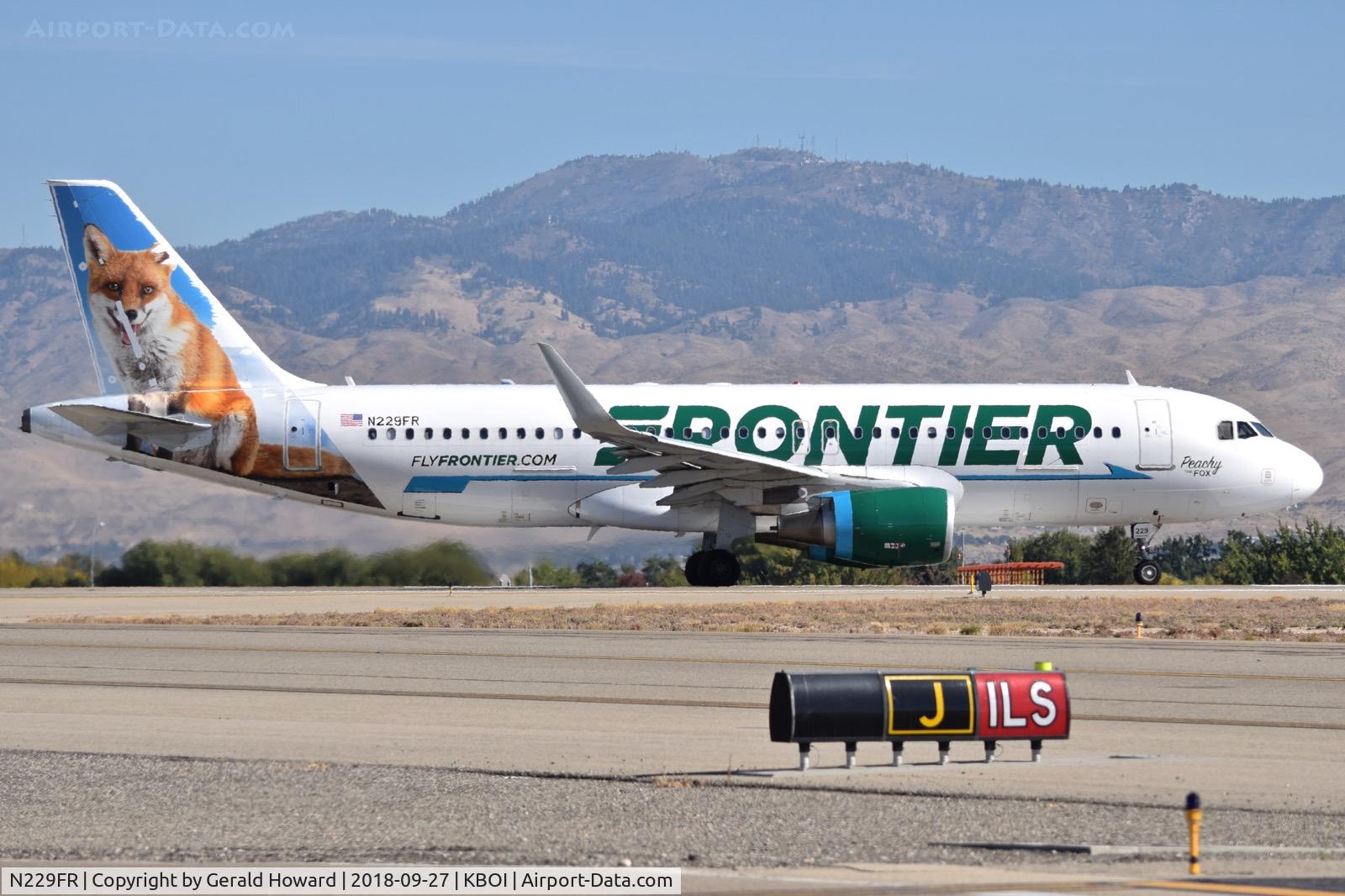 N229FR, 2013 Airbus A320-214 C/N 5581, On RWY 10R starting take off roll.