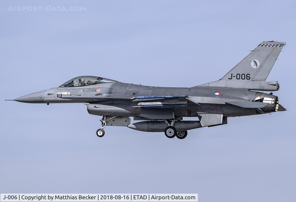 J-006, Fokker F-16AM Fighting Falcon C/N 6D-162, J-006