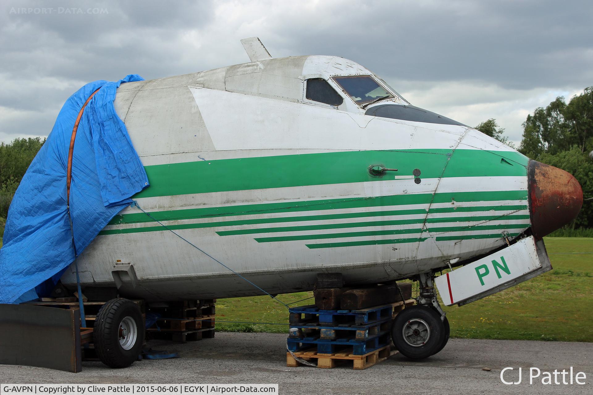 G-AVPN, 1964 Handley Page HPR-7 Herald 213 C/N 176, Nose externally stored at Elvington