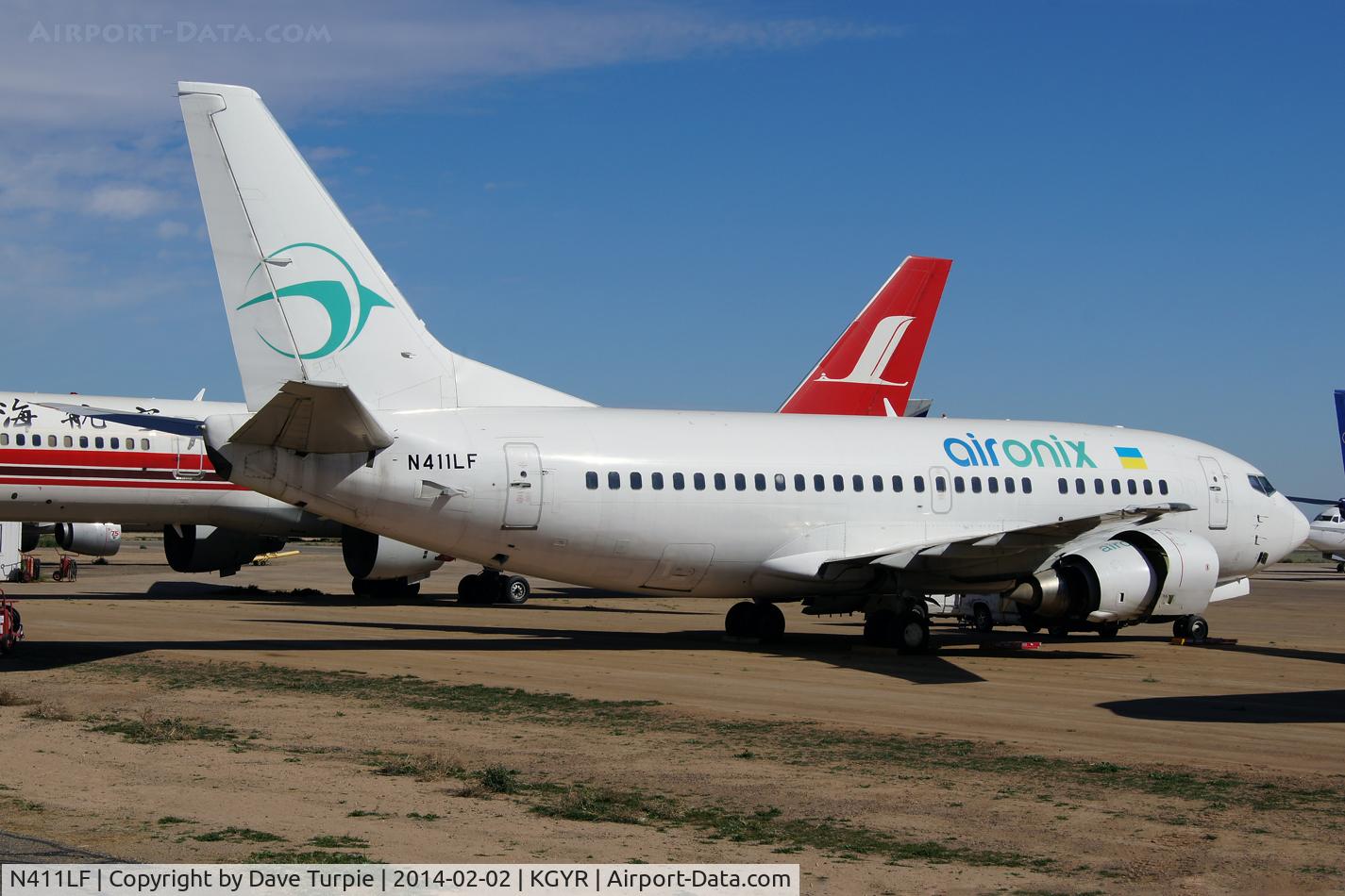 N411LF, 1996 Boeing 737-5Q8 C/N 26323, Previously UR-KRC with Air Onix. On 28 April 2012, Air Onix launched its first flight from Simferopol to Kiev. On 7 November 2013 ILFC repossessed two of its Boeing 737 aircraft leased to Air Onix for unpaid debts. Operations suspended in December 2013. 