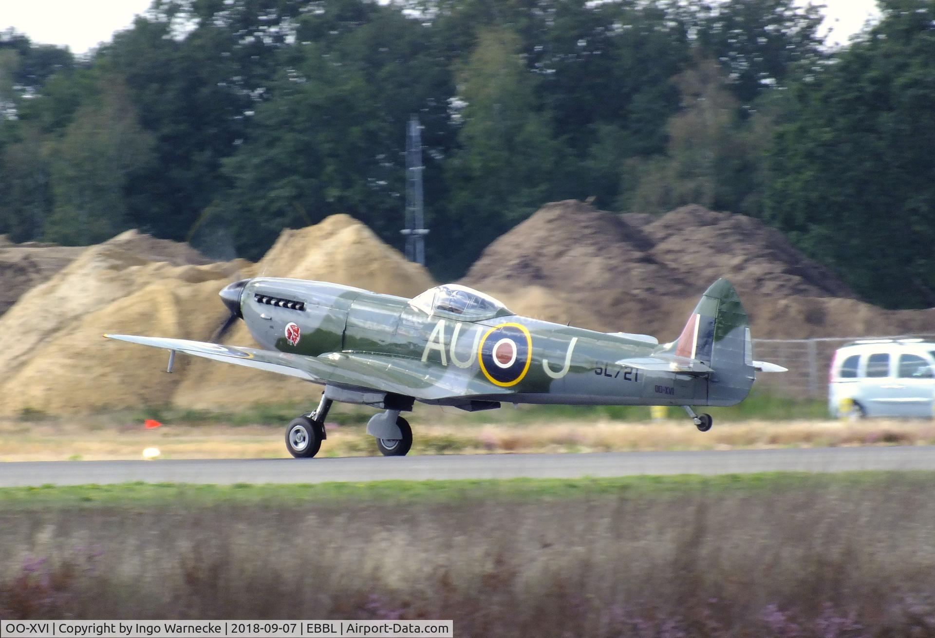 OO-XVI, 1945 Supermarine 361 Spitfire LF.XVIe C/N CBAF.IX.4756, Supermarine 361 Spitfire LF XVIe at the 2018 BAFD spotters day, Kleine Brogel airbase