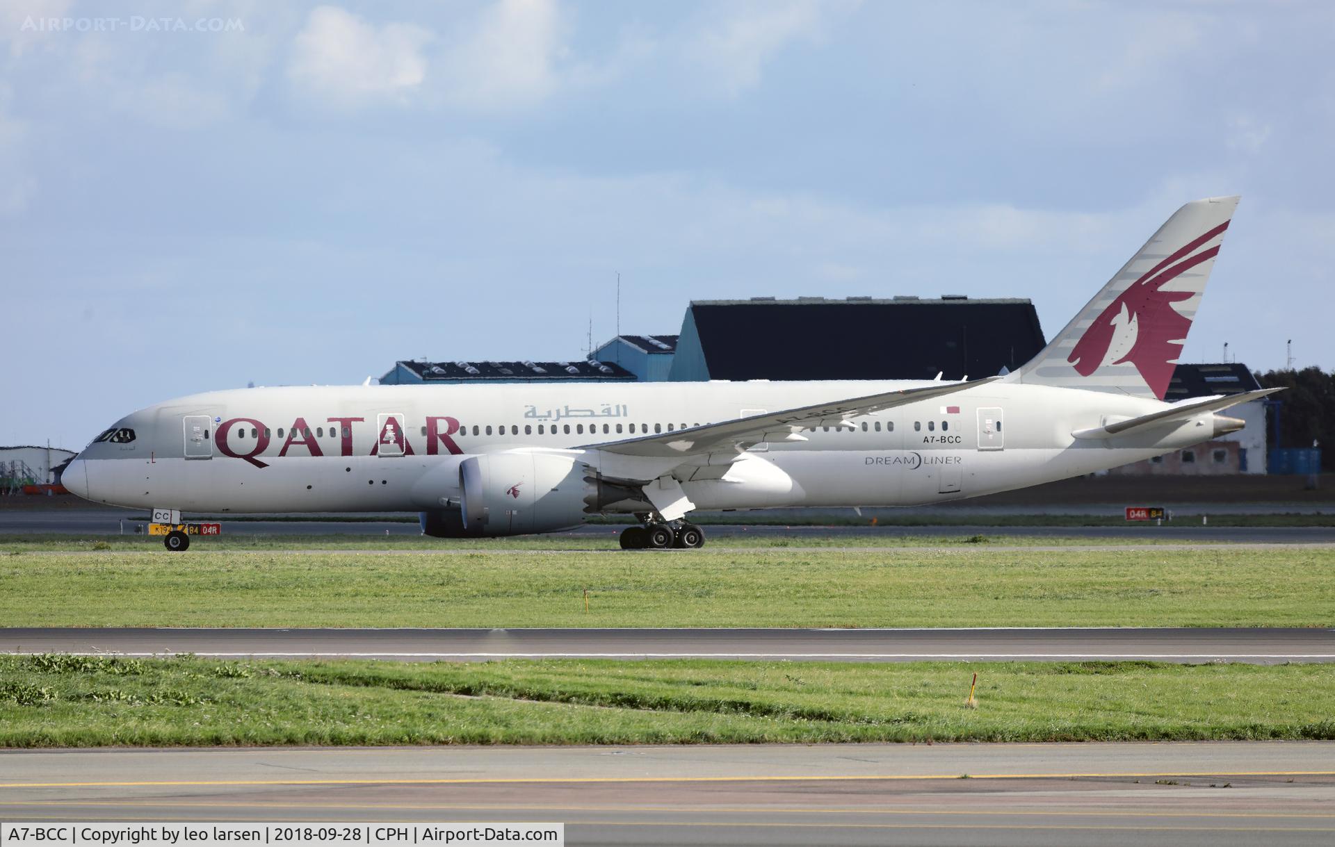 A7-BCC, 2012 Boeing 787-8 Dreamliner C/N 38321, Copenhagen 28.9.2018