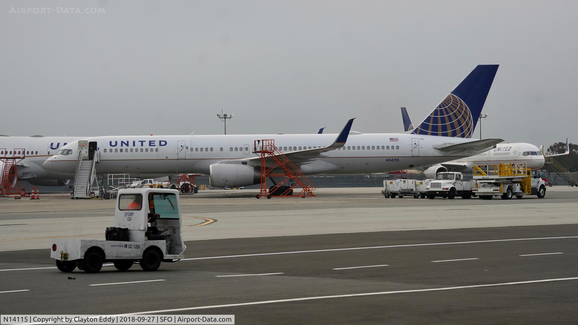 N14115, 1995 Boeing 757-224 C/N 27557, SFO 2018.