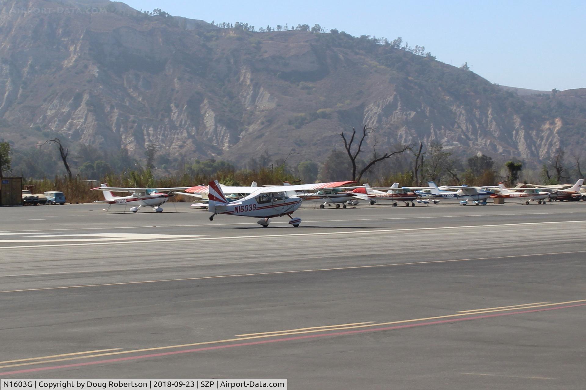 N1603G, 1968 Champion 7ECA Citabria C/N 609, 1968 Champion 7ECA CITABRIA, Lycoming O-320 150 Hp, takeoff roll Rwy 22