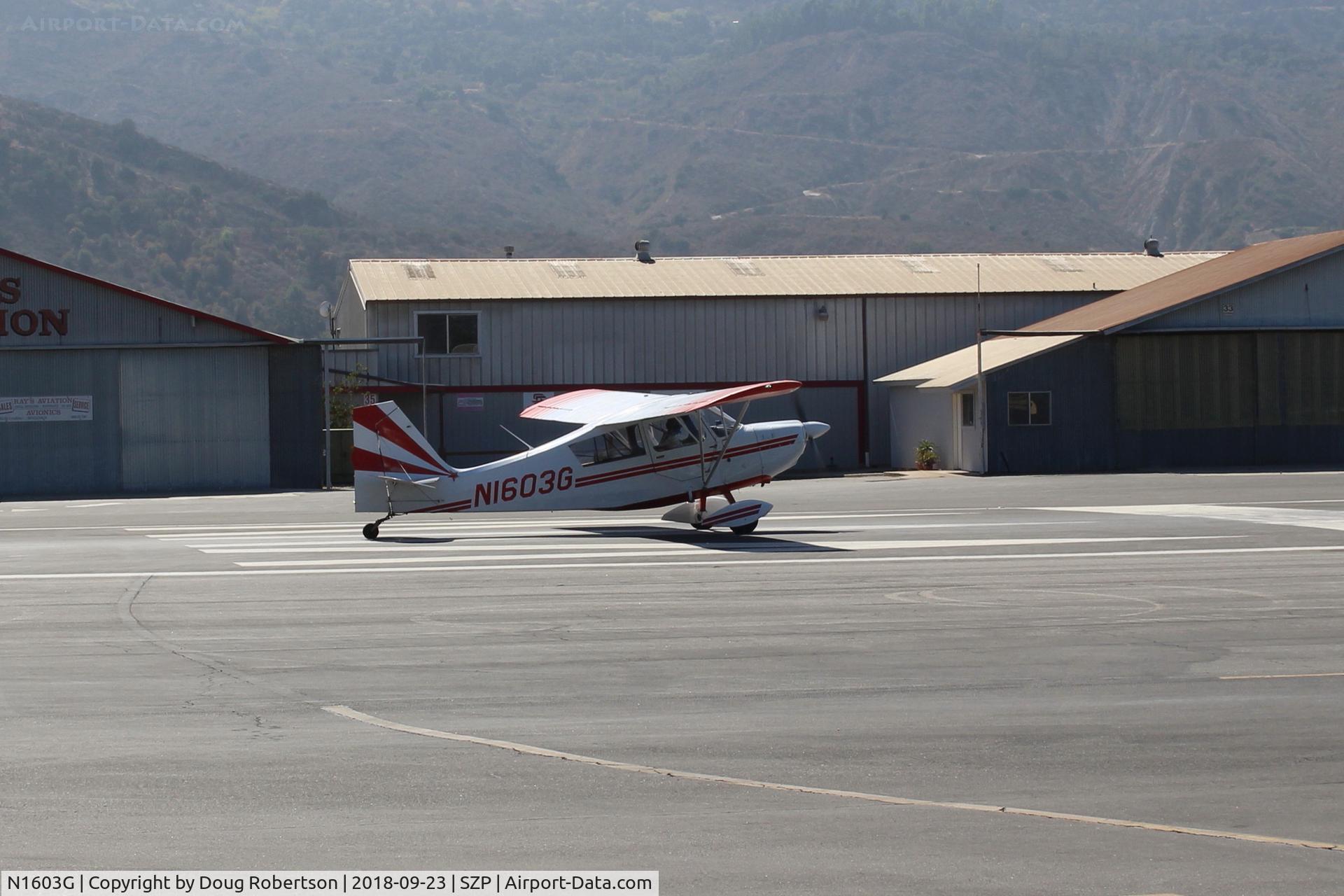 N1603G, 1968 Champion 7ECA Citabria C/N 609, 1968 Champion 7ECA CITABRIA, Lycoming O-320 150 Hp, taking the active