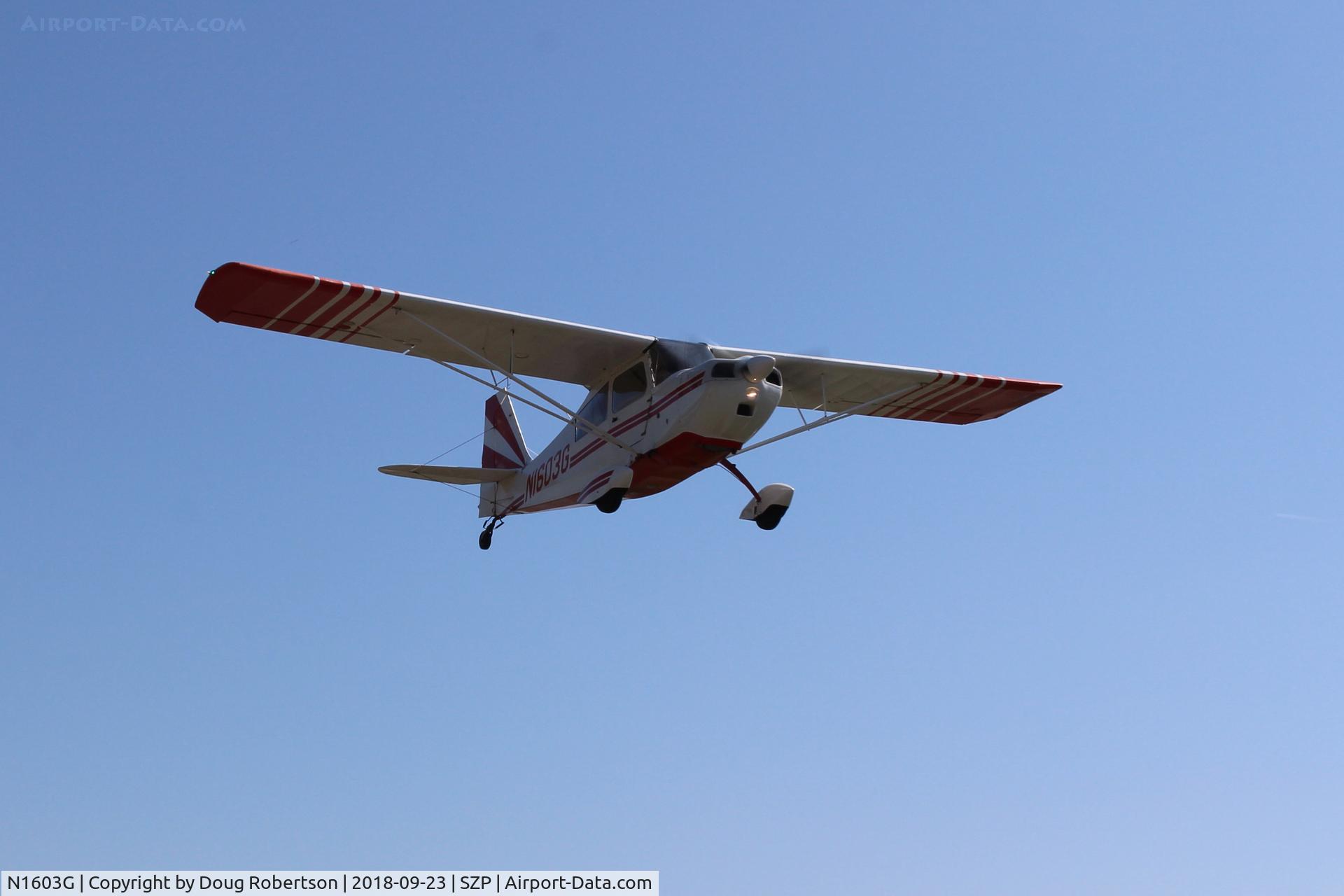 N1603G, 1968 Champion 7ECA Citabria C/N 609, 1968 Champion 7ECA CITABRIA, Lycoming O-320 150 Hp, on final Rwy 22