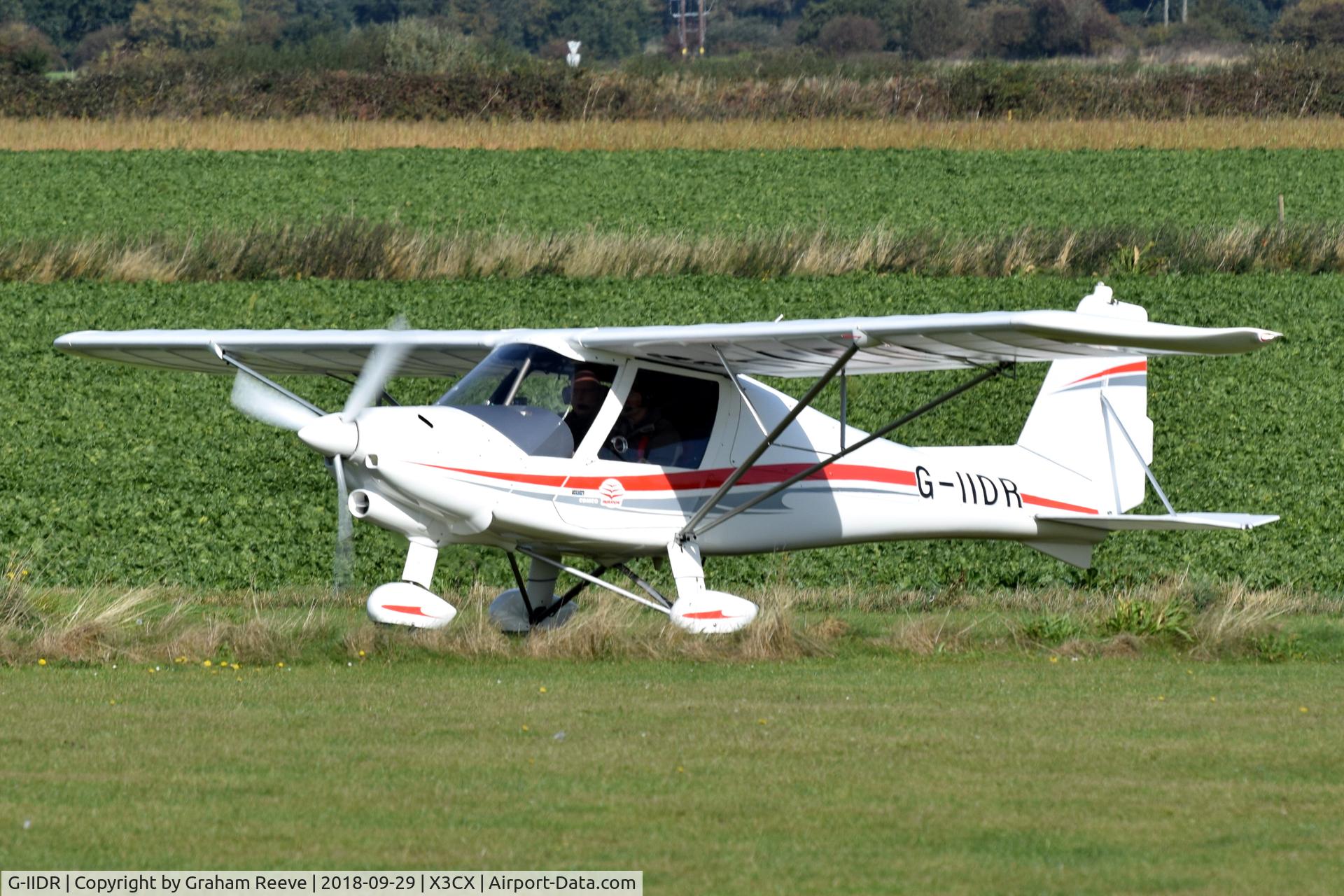 G-IIDR, 2012 Comco Ikarus C42 FB100 Bravo C/N 1207-7220, Just landed at Northrepps.