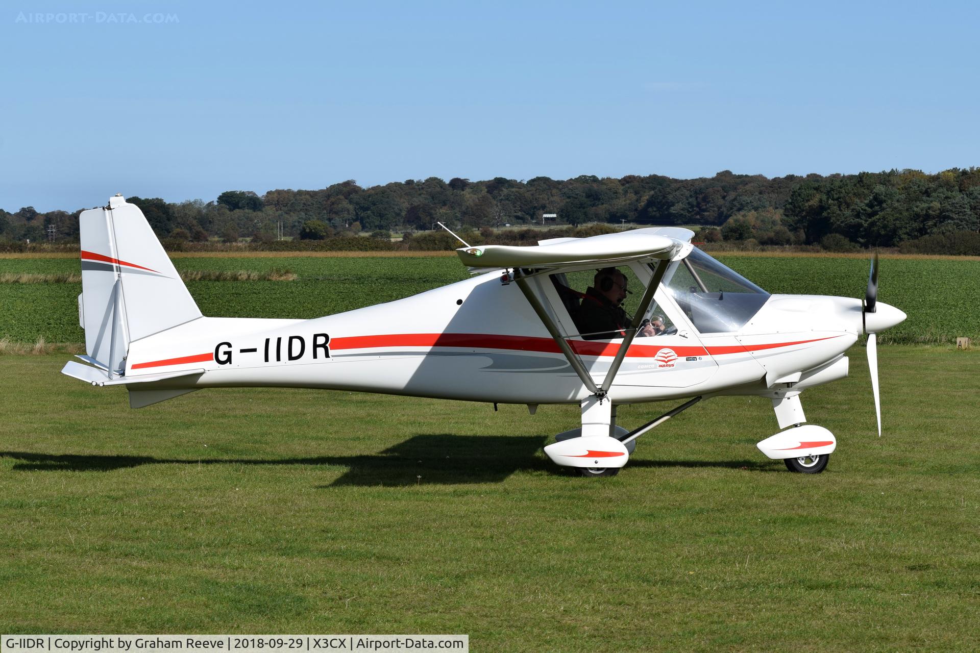G-IIDR, 2012 Comco Ikarus C42 FB100 Bravo C/N 1207-7220, Just landed at Northrepps.