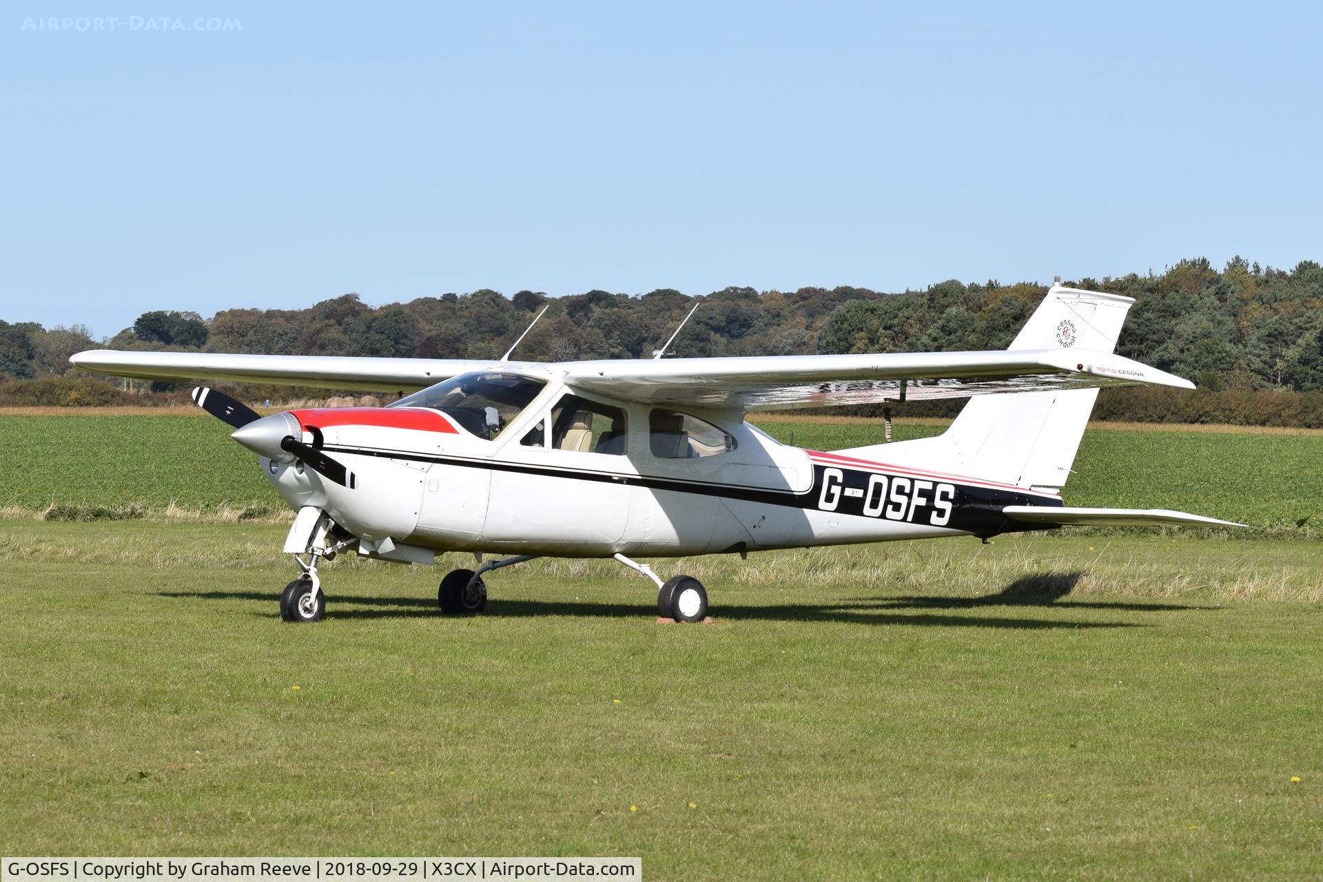 G-OSFS, 1973 Reims F177RG Cardinal RG C/N 177RG0082, Parked at Northrepps.
