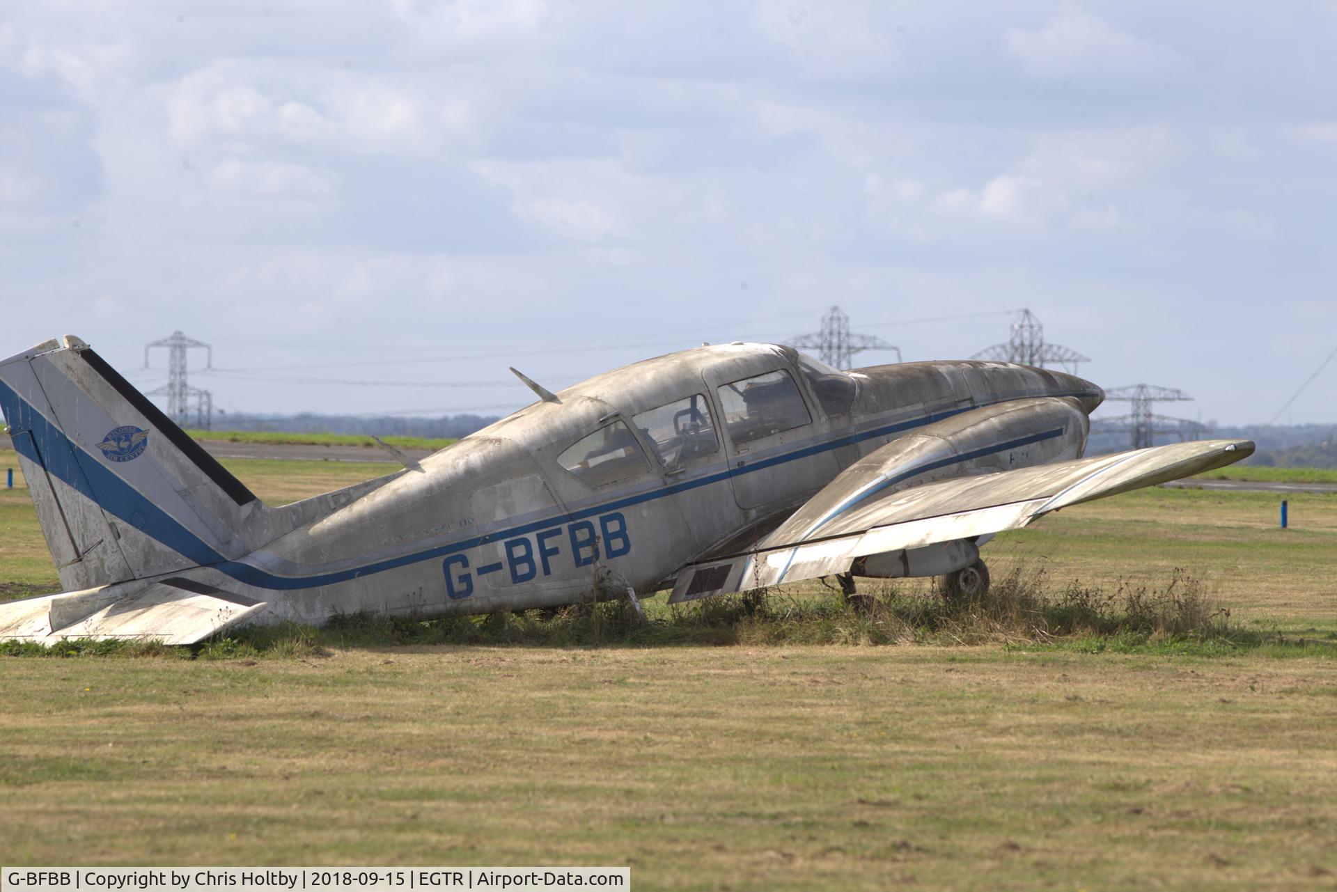G-BFBB, 1973 Piper PA-E23-250 Aztec C/N 27-7405294, Down and nearly out in the Elstree graveyard