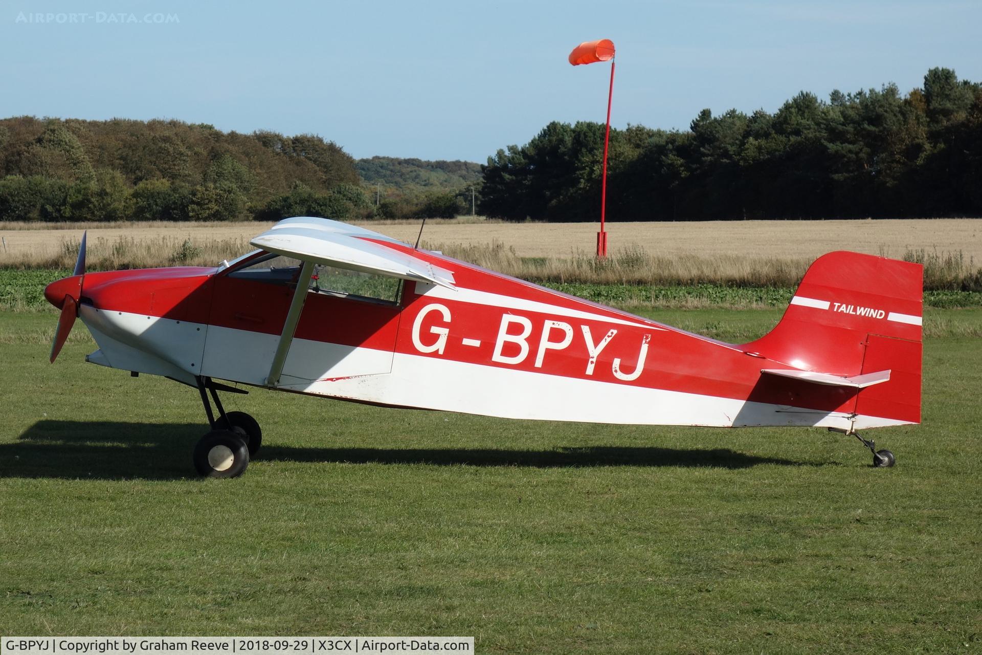 G-BPYJ, 1990 Wittman W-8 Tailwind C/N PFA 031-11028, Parked at Northrepps.