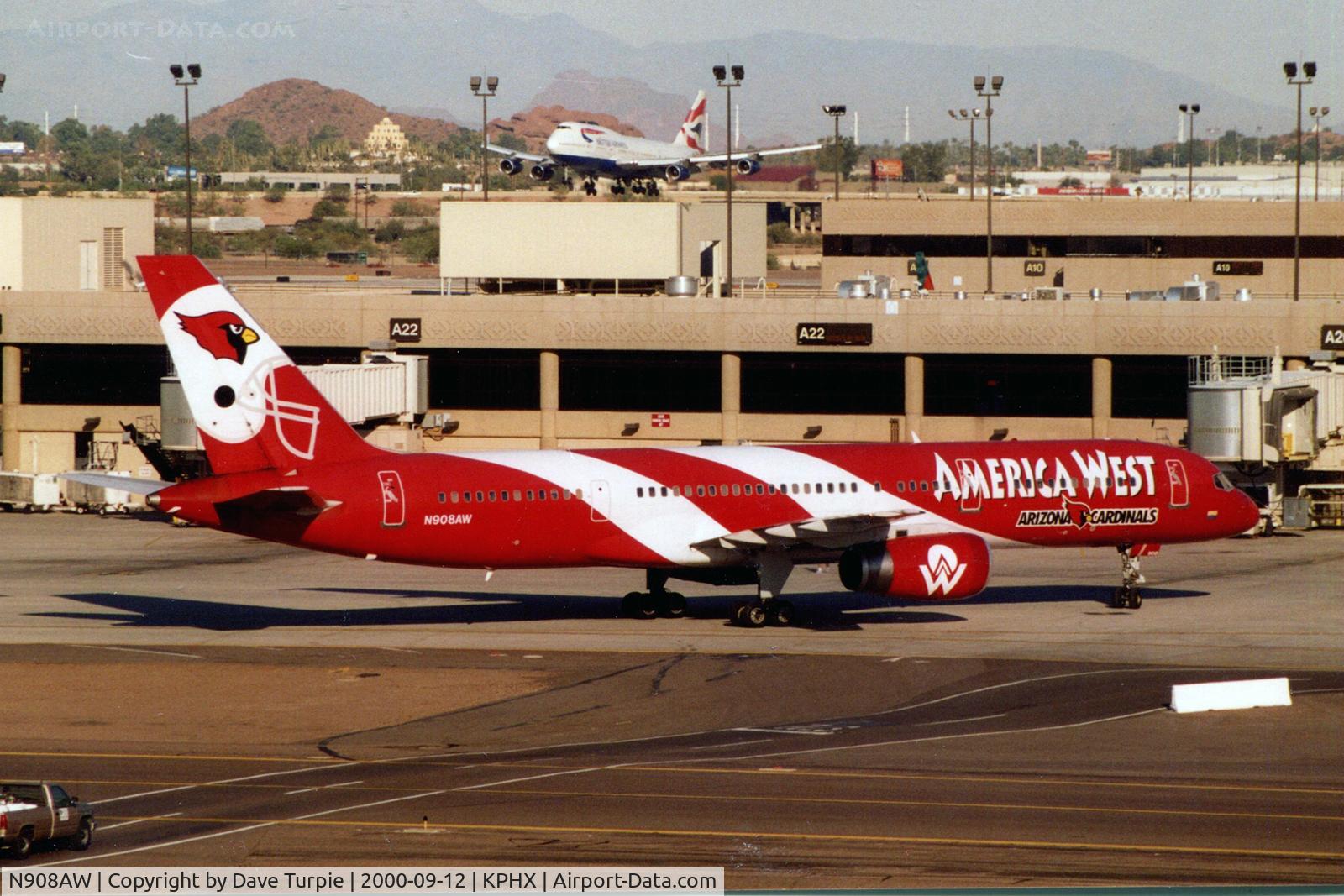 N908AW, 1989 Boeing 757-2G7 C/N 24233, The plane was broken up at KGYR in 2017.  Scanned from print photo that I took.