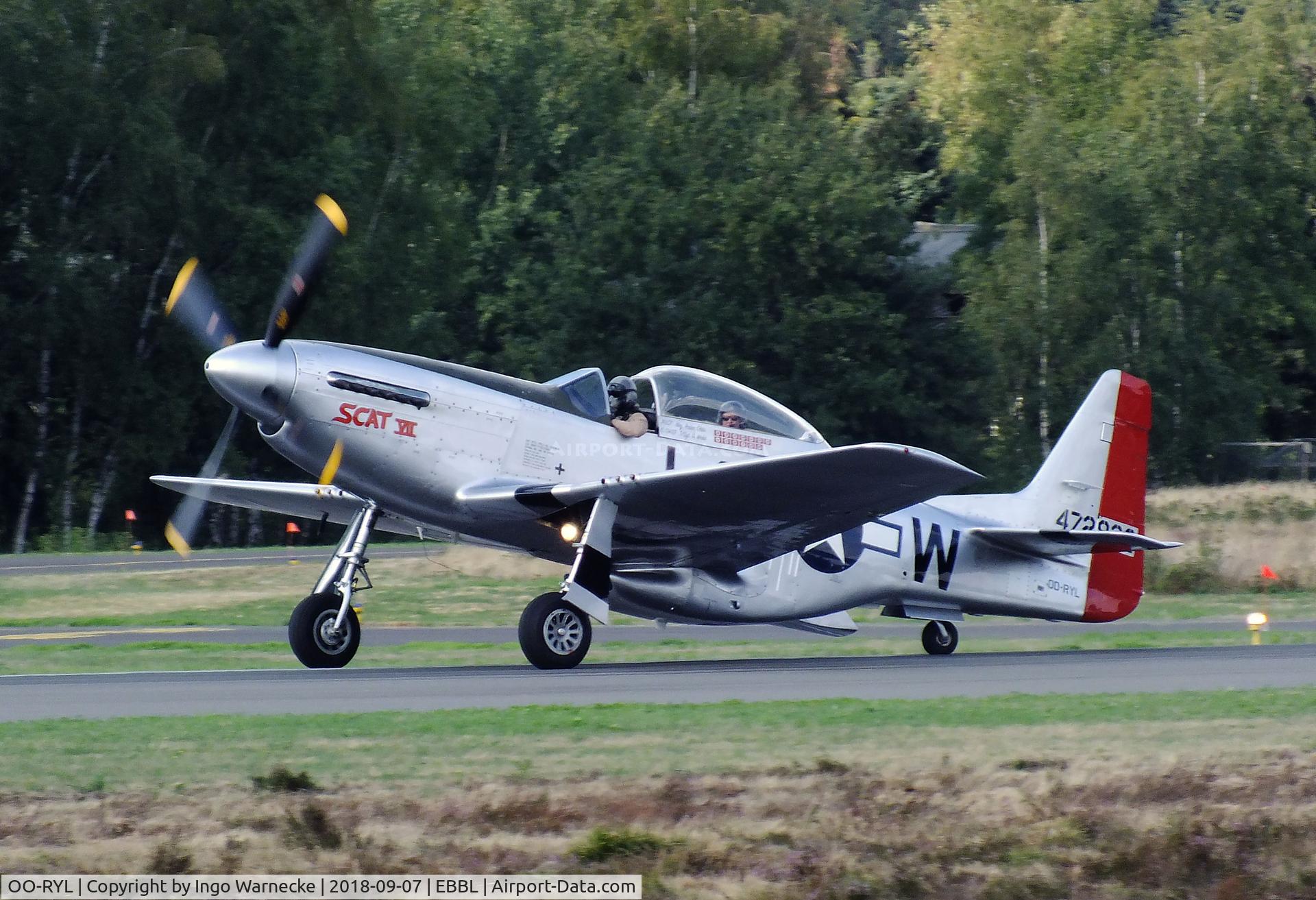 OO-RYL, 1944 North American TF-51D Mustang C/N 122-39381, North American TF-51D Mustang at the 2018 BAFD spotters day, Kleine Brogel airbase