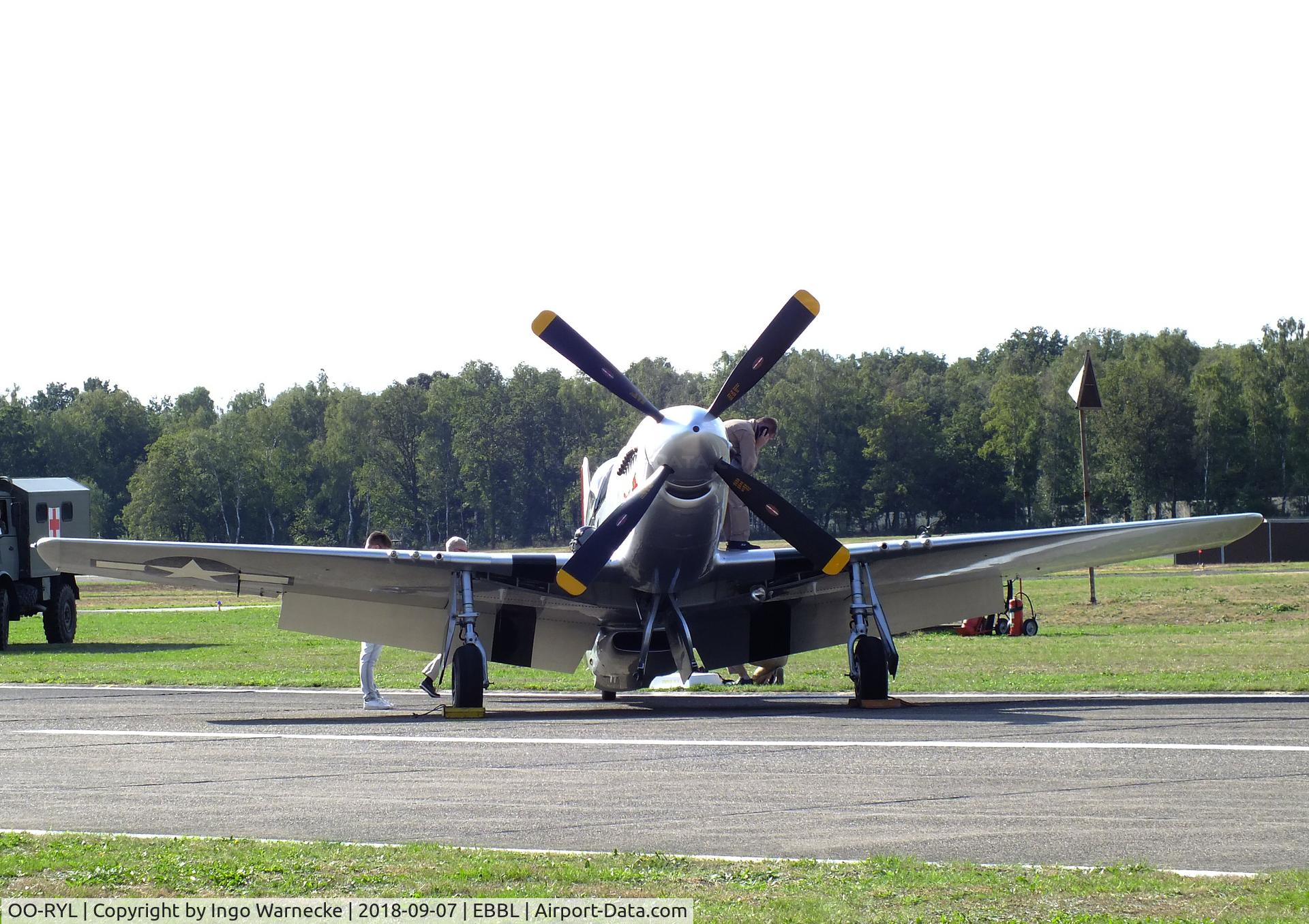 OO-RYL, 1944 North American TF-51D Mustang C/N 122-39381, North American TF-51D Mustang at the 2018 BAFD spotters day, Kleine Brogel airbase