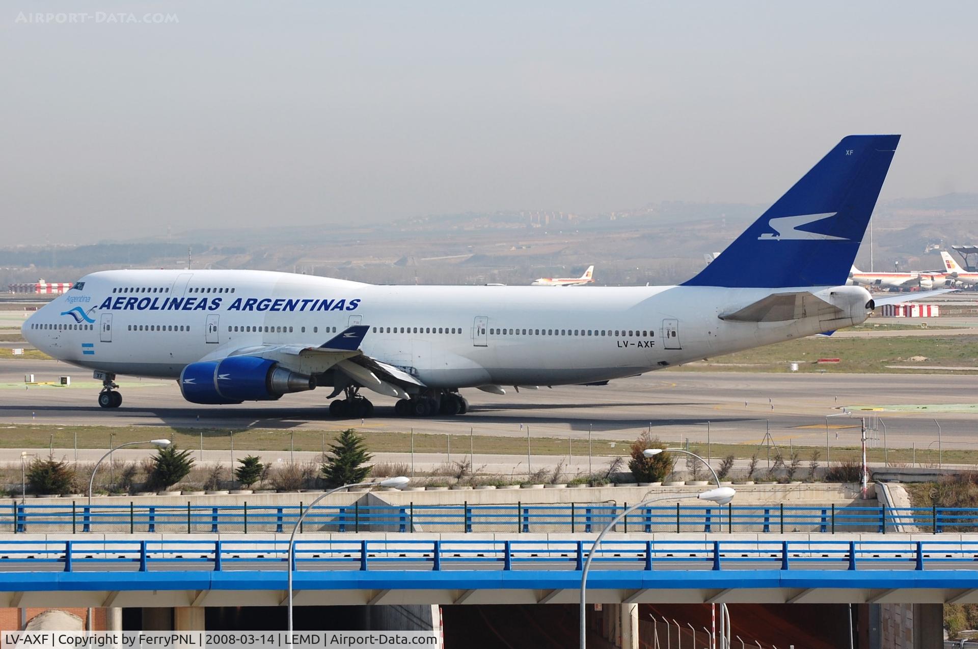 LV-AXF, 1991 Boeing 747-475 C/N 24895, Aerolineas Argentinas B744 taxying for departure