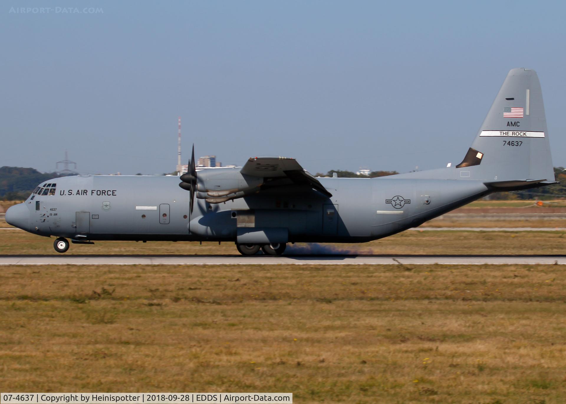 07-4637, 2007 Lockheed C-130J-30 Super Hercules C/N 382-5597, 07-4637 at Stuttgart Airport.
