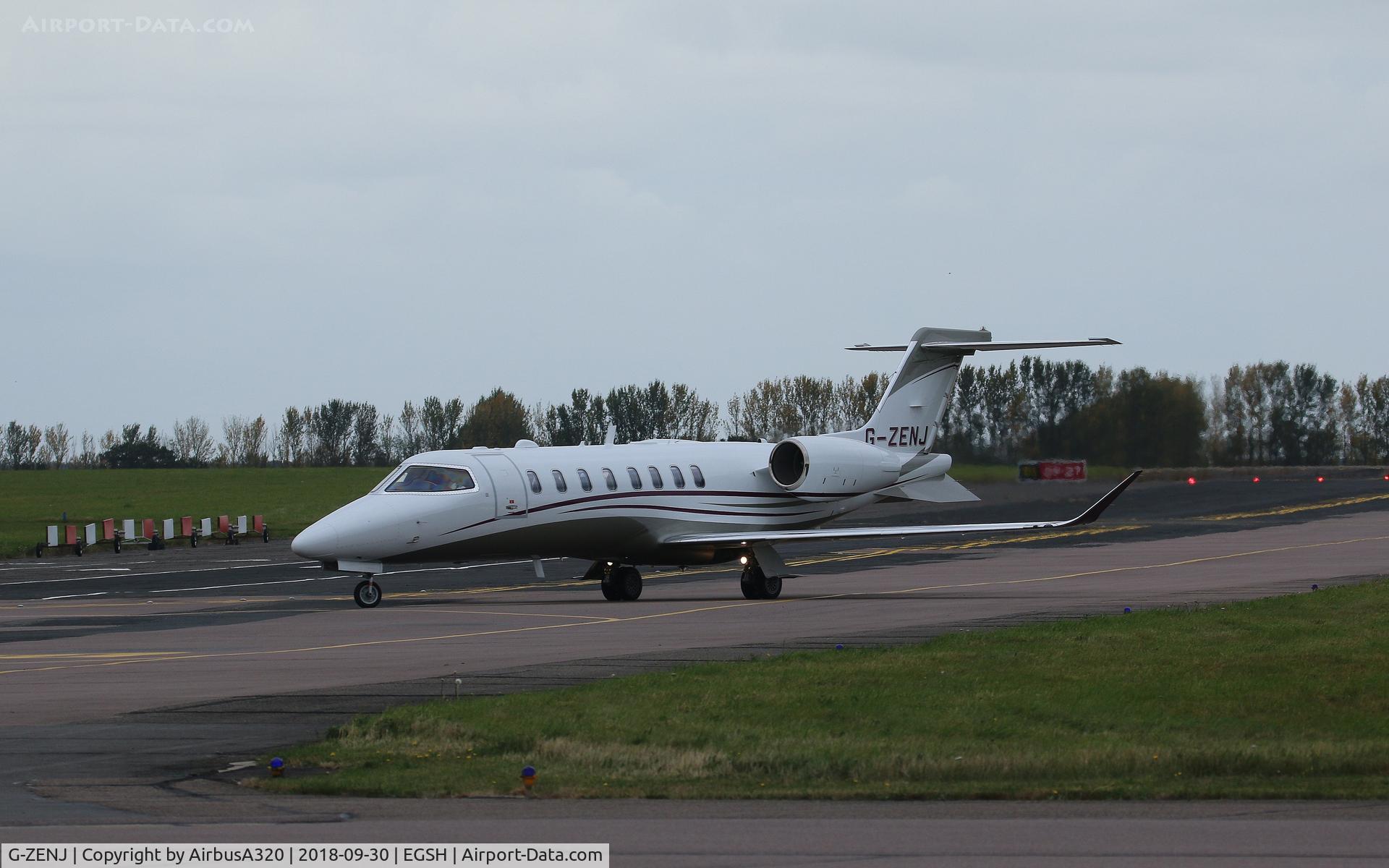 G-ZENJ, 2018 Learjet 75 C/N 45-565, Arriving at Saxons Nofrwich