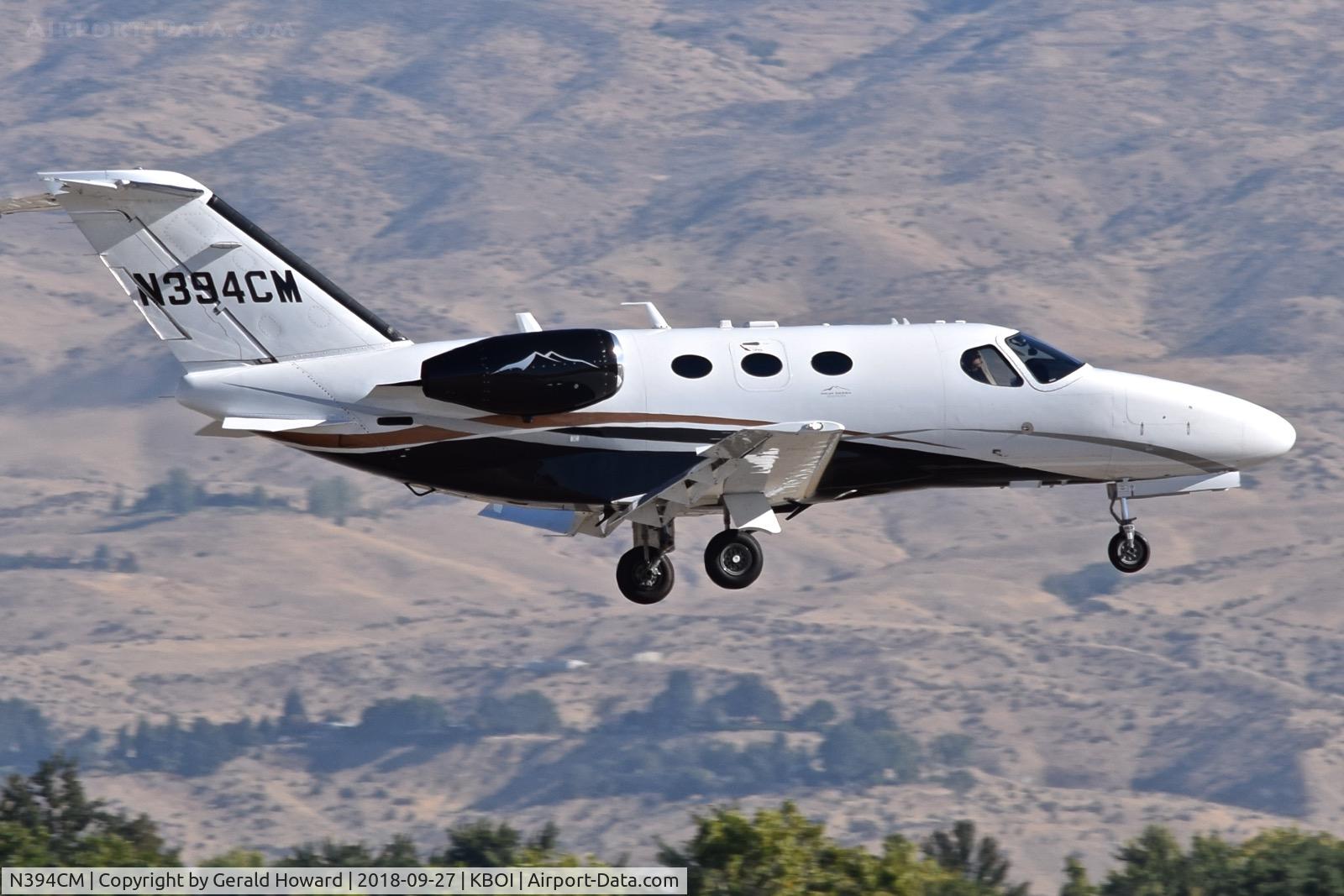 N394CM, 2012 Cessna 510 Citation Mustang C/N 510-0394, Landing RWY 10R.