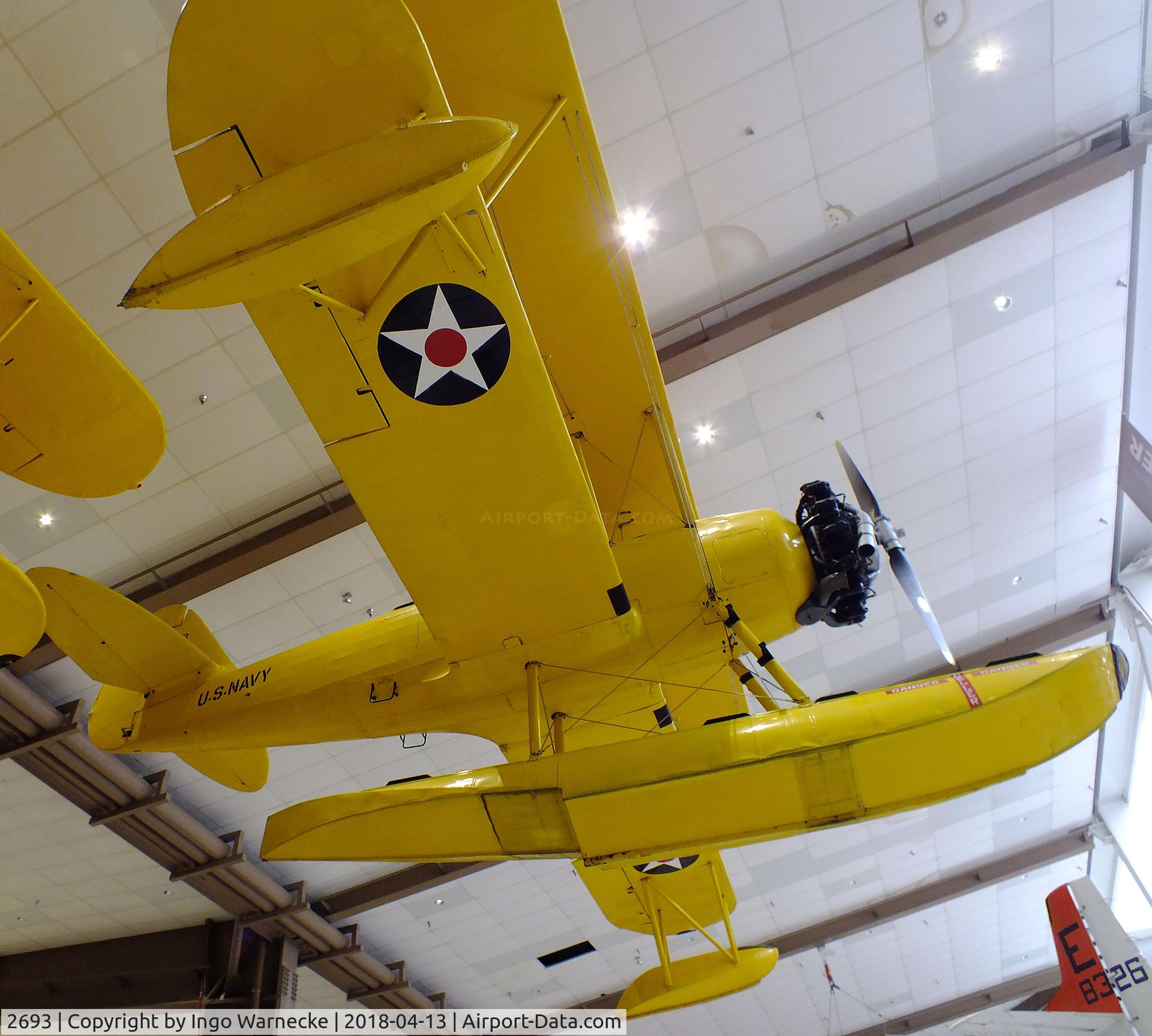 2693, Naval Aircraft Factory N3N-3 C/N Not found 2693, Naval Aircraft Factory N3N-3 'Yellow Peril' on float at the NMNA, Pensacola FL