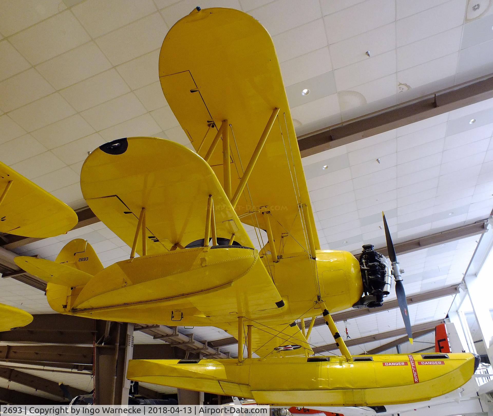 2693, Naval Aircraft Factory N3N-3 C/N Not found 2693, Naval Aircraft Factory N3N-3 'Yellow Peril' on float at the NMNA, Pensacola FL